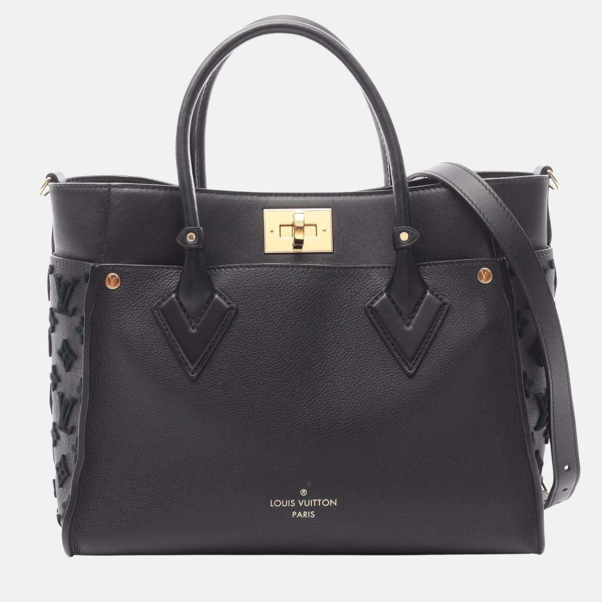 

Louis Vuitton On My Side Mm Handbag Monogram Tufted Leather Black