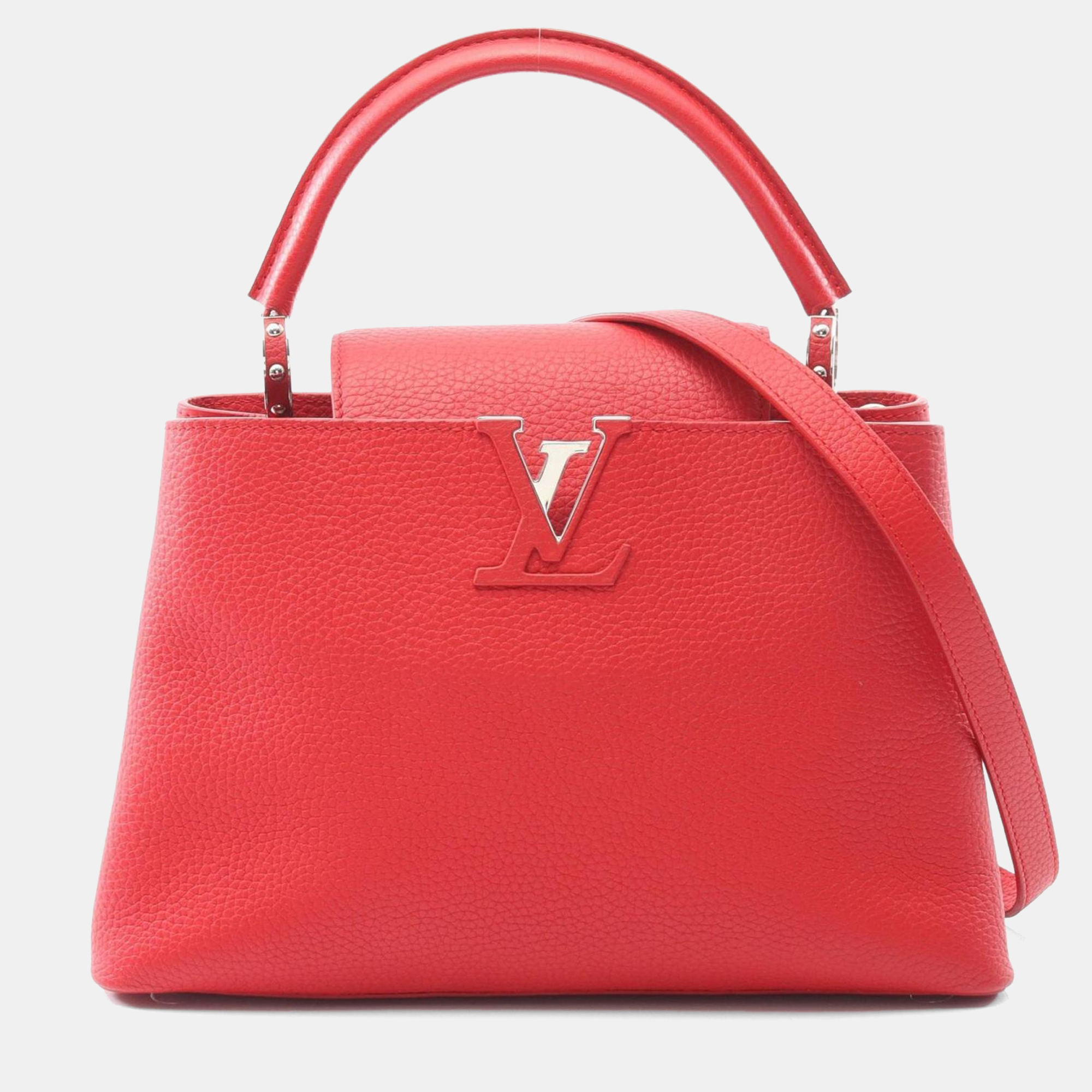 

Louis Vuitton Capucines PM Red Taurillon Parnasséa Leather Top Handle Bag