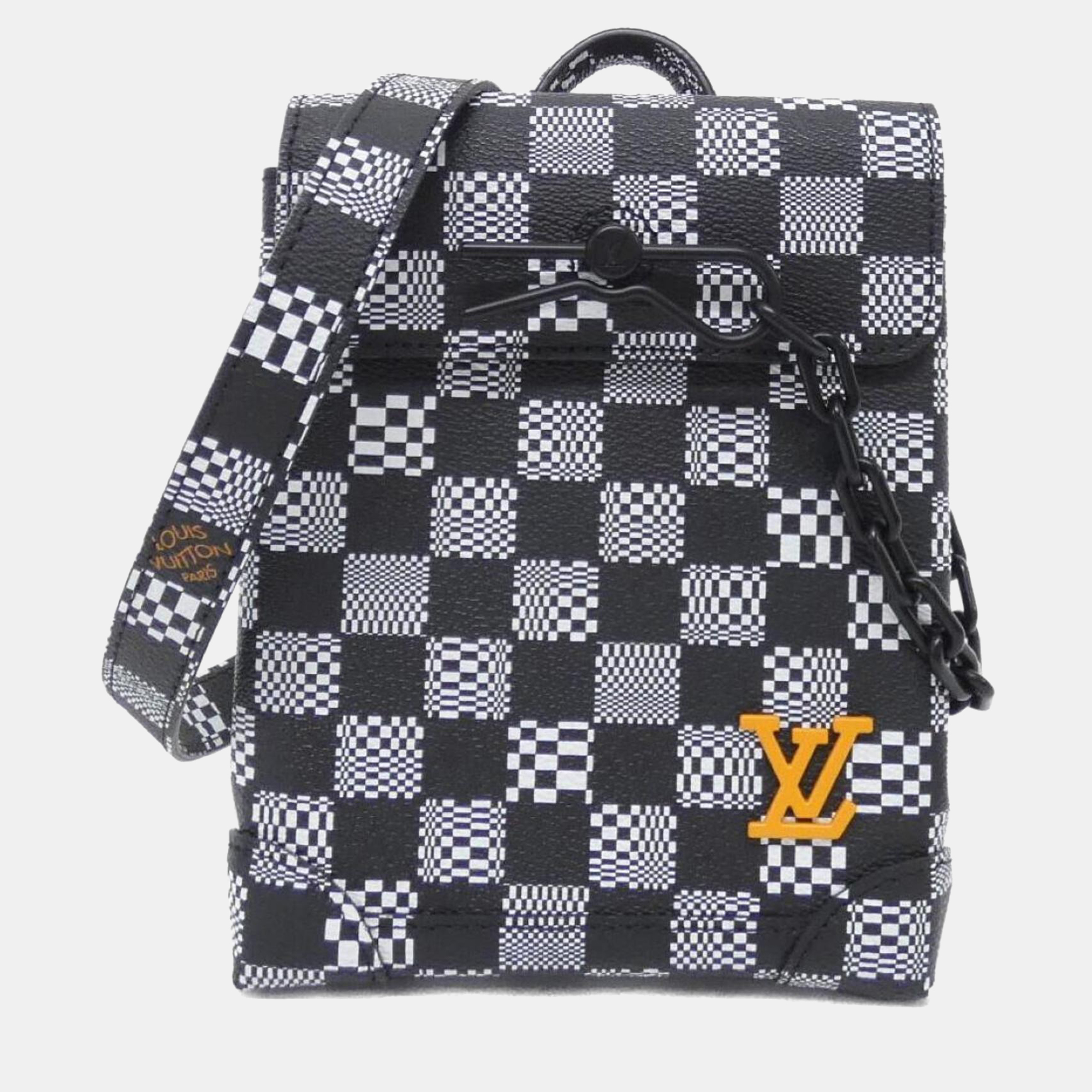 

Louis Vuitton Damier Distorted Steamer  Shoulder Bag, Black