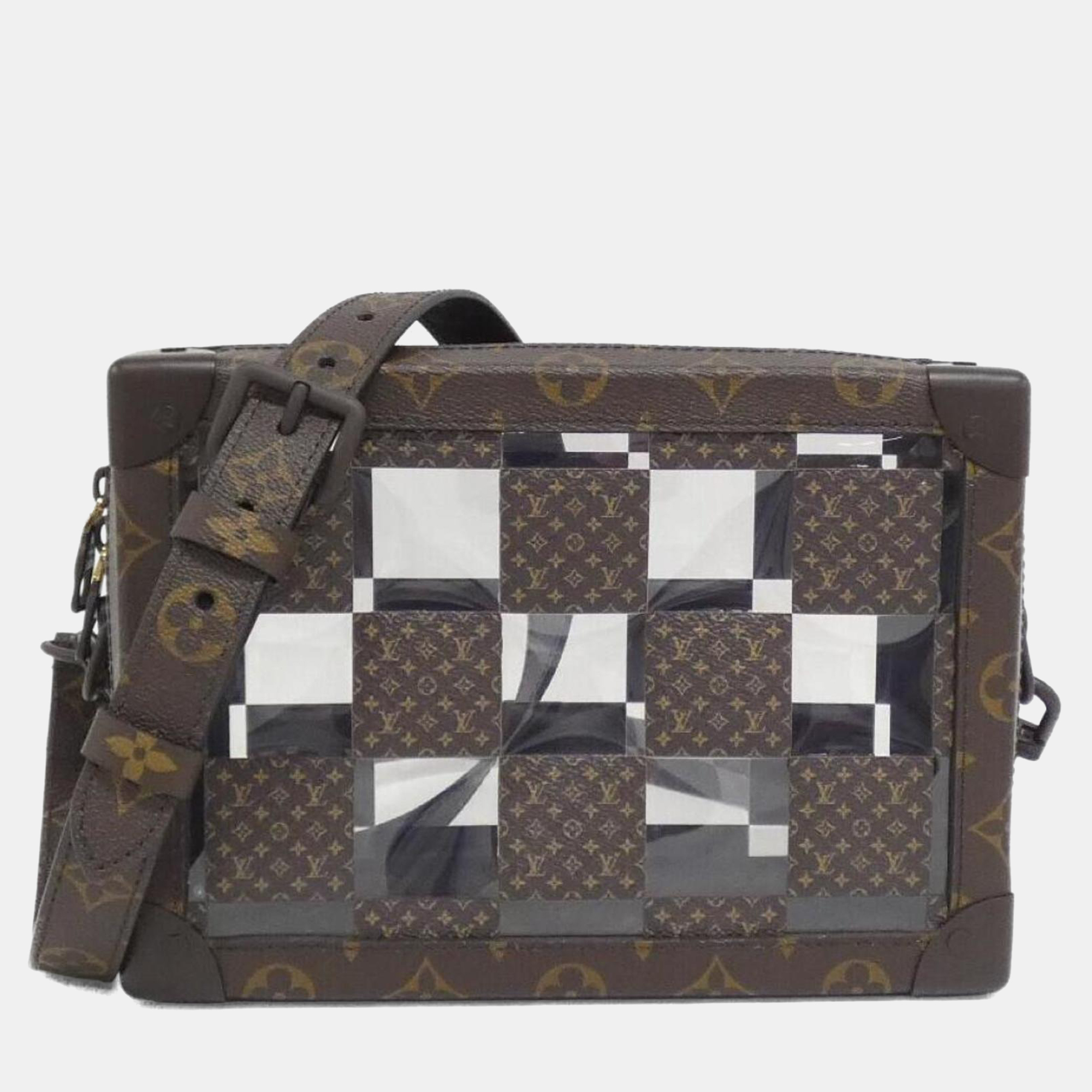 

Louis Vuitton Monogram Chess Monogram Canvas Slim Soft Trunk Shoulder Bag, Brown