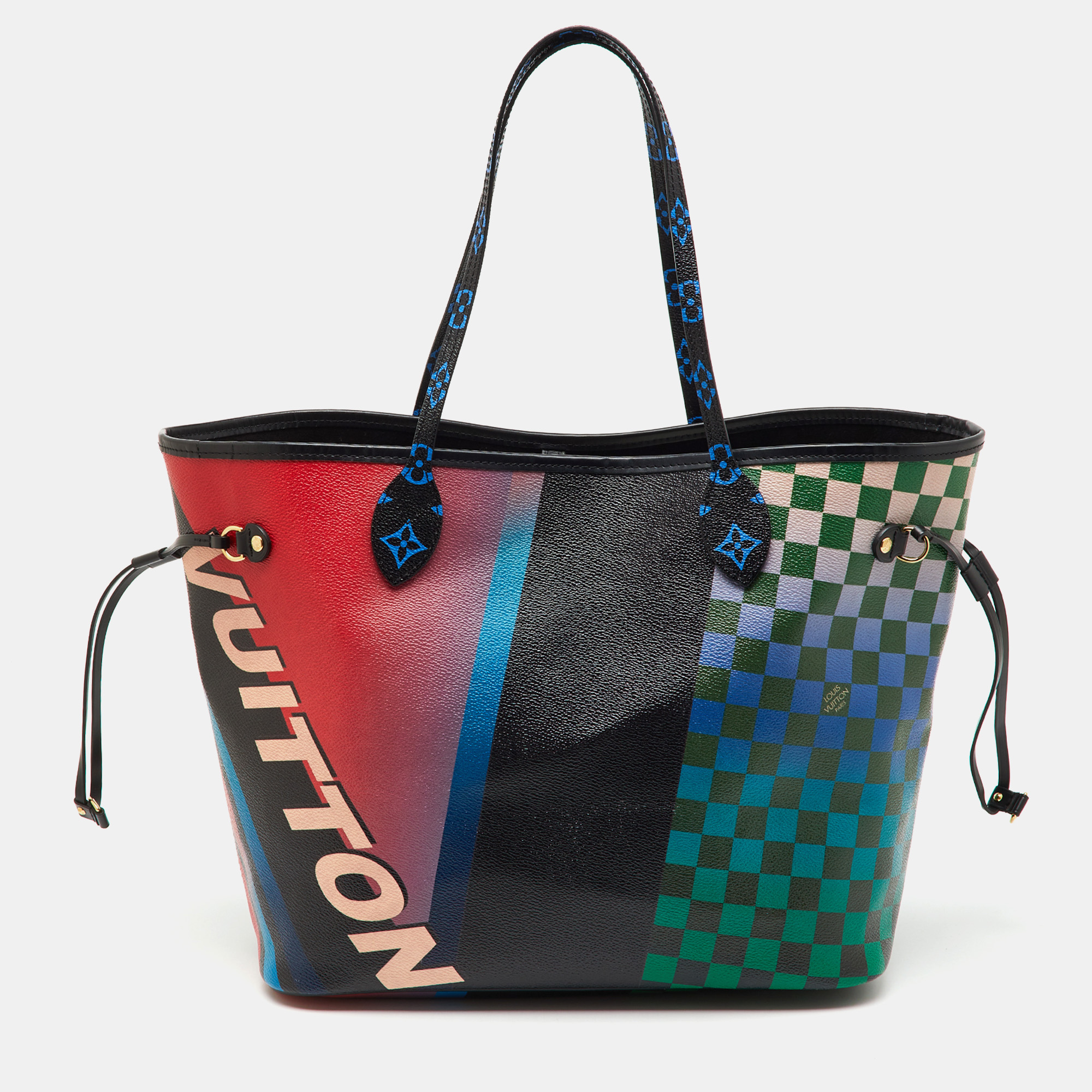 

Louis Vuitton Limited Edition Damier Canvas Race Neverfull MM Bag, Black