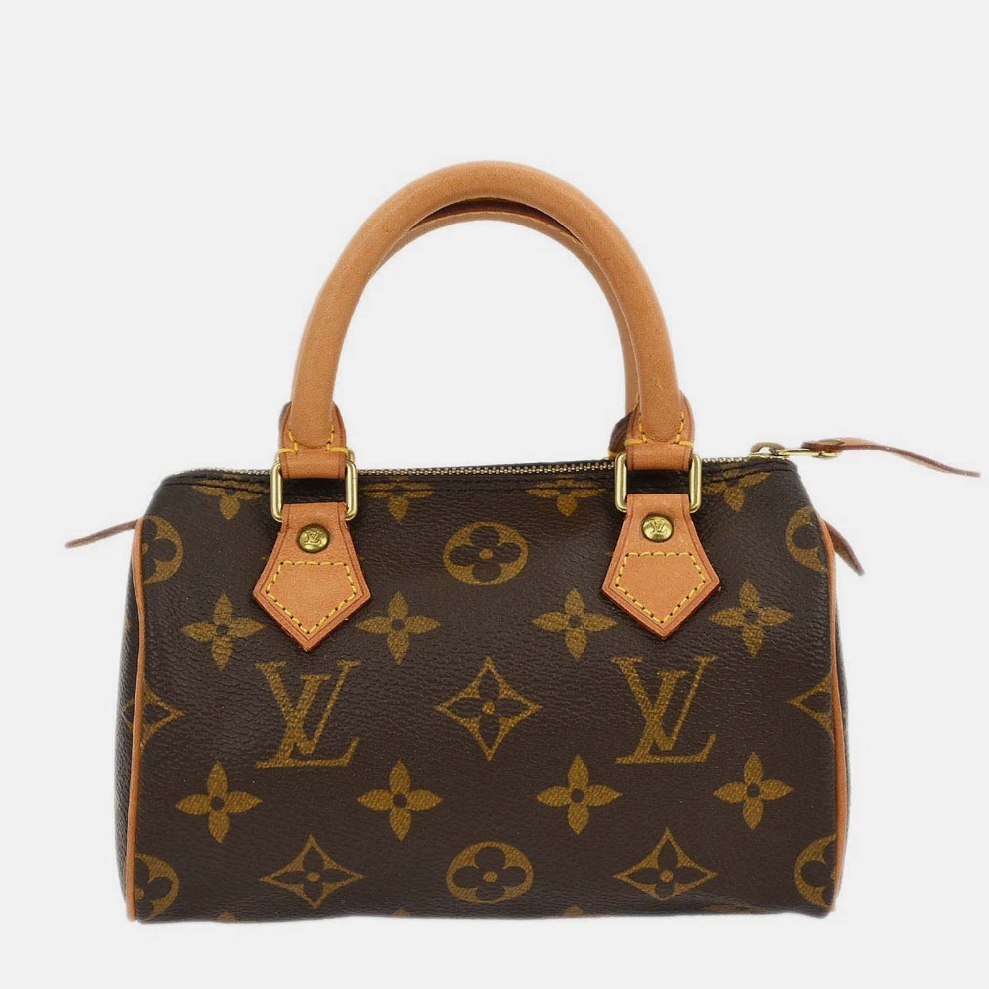 

Louis Vuitton Monogram Mini Speedy Top Handle Bag, Brown