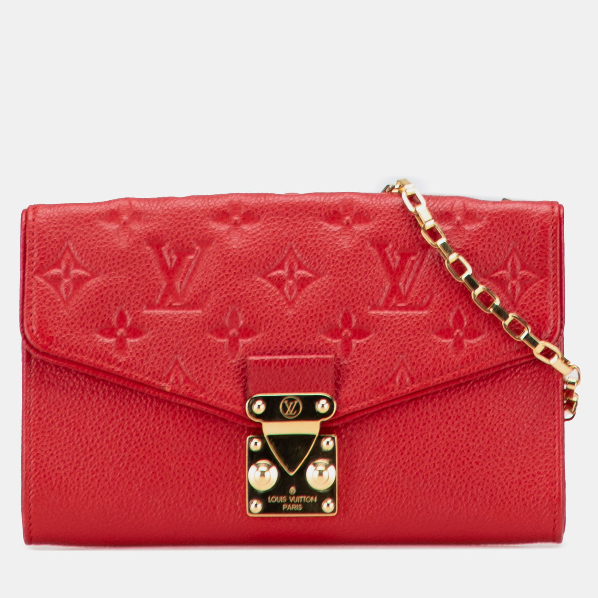 

Louis Vuitton Saint Germain Monogram Empreinte Leather Pochette Bag, Red
