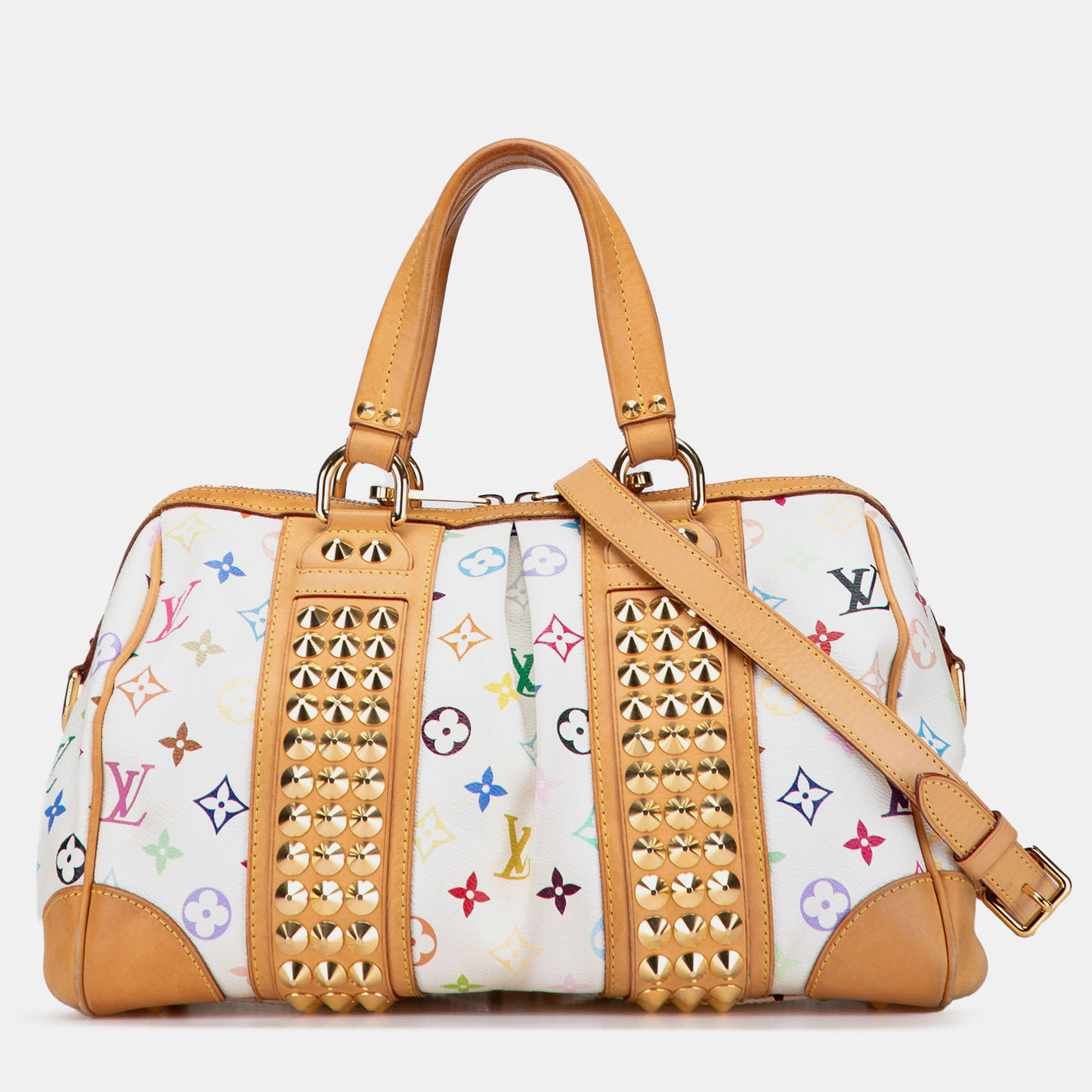 

Louis Vuitton White Monogram Multicolore Courtney MM