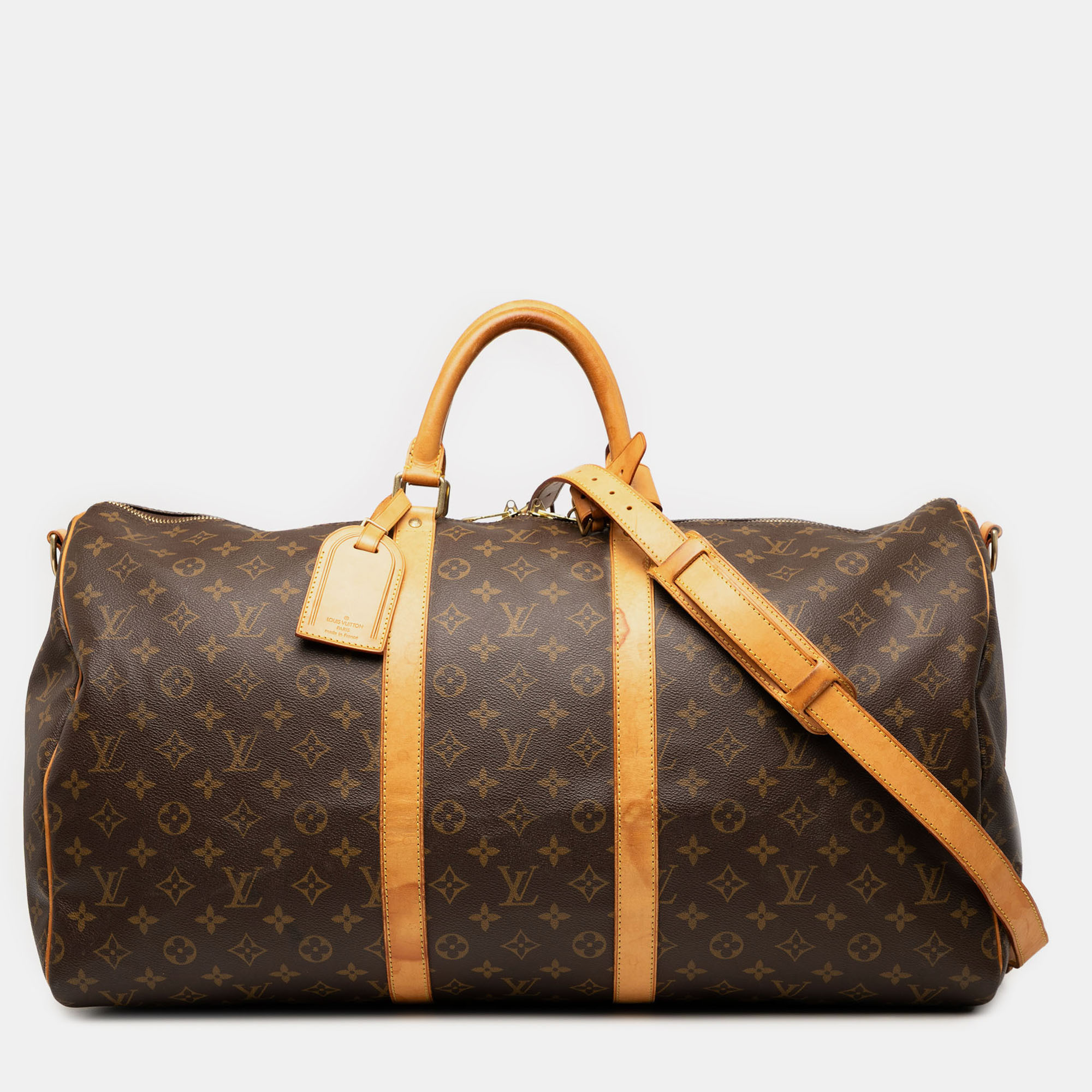 

Louis Vuitton Brown Monogram Keepall Bandouliere 55