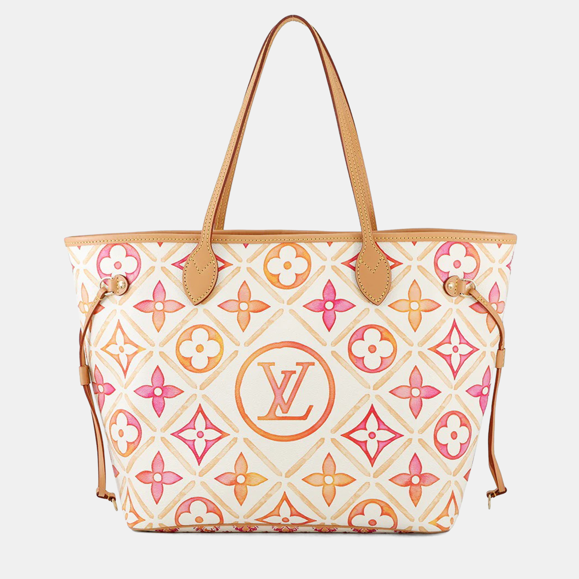 

Louis Vuitton Neverfull Coral Monogram Tile By The Pool Size Mm, Multicolor