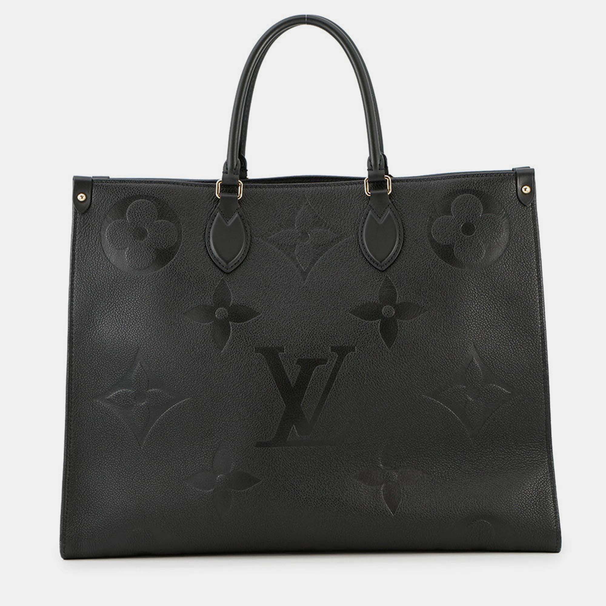 

Louis Vuitton Onthego GM Black Monogram Empreinte Leather Tote Bag