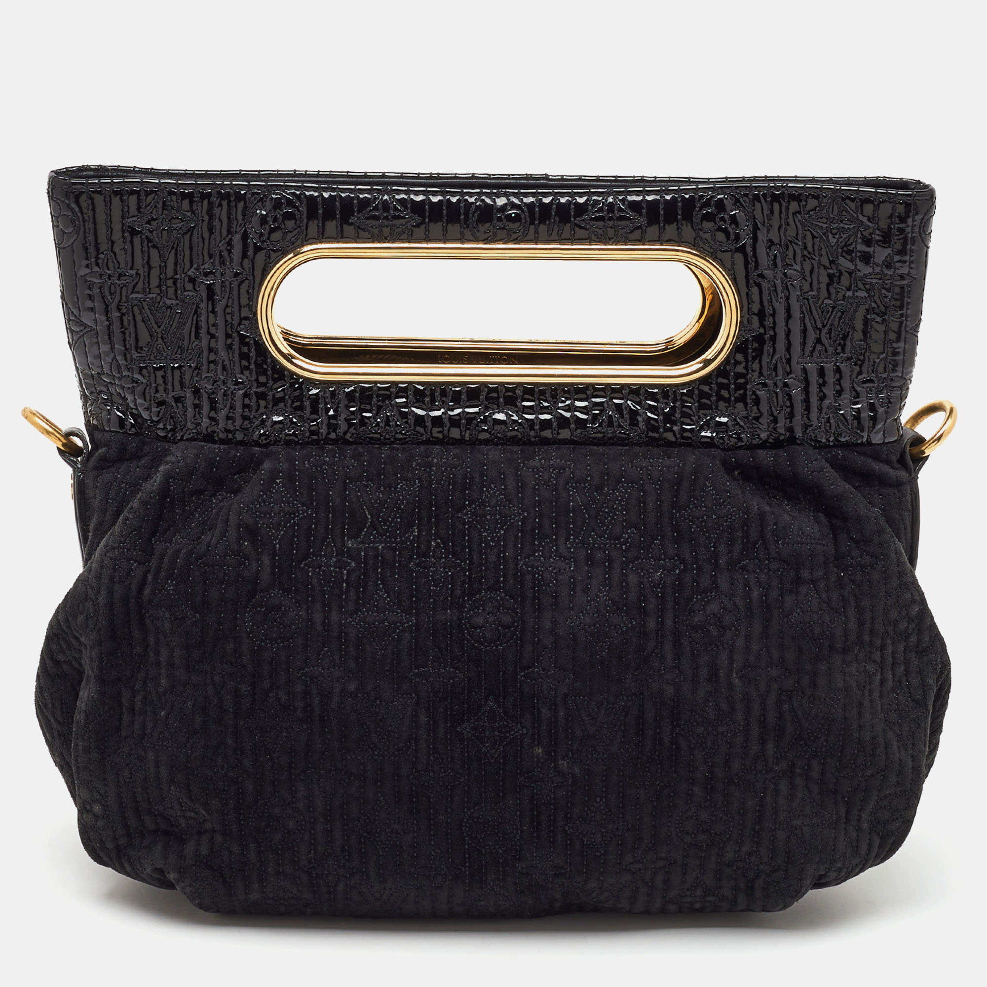 

Louis Vuitton Black Suede and Patent Leather Limited Edition Motard Afterdark Bag