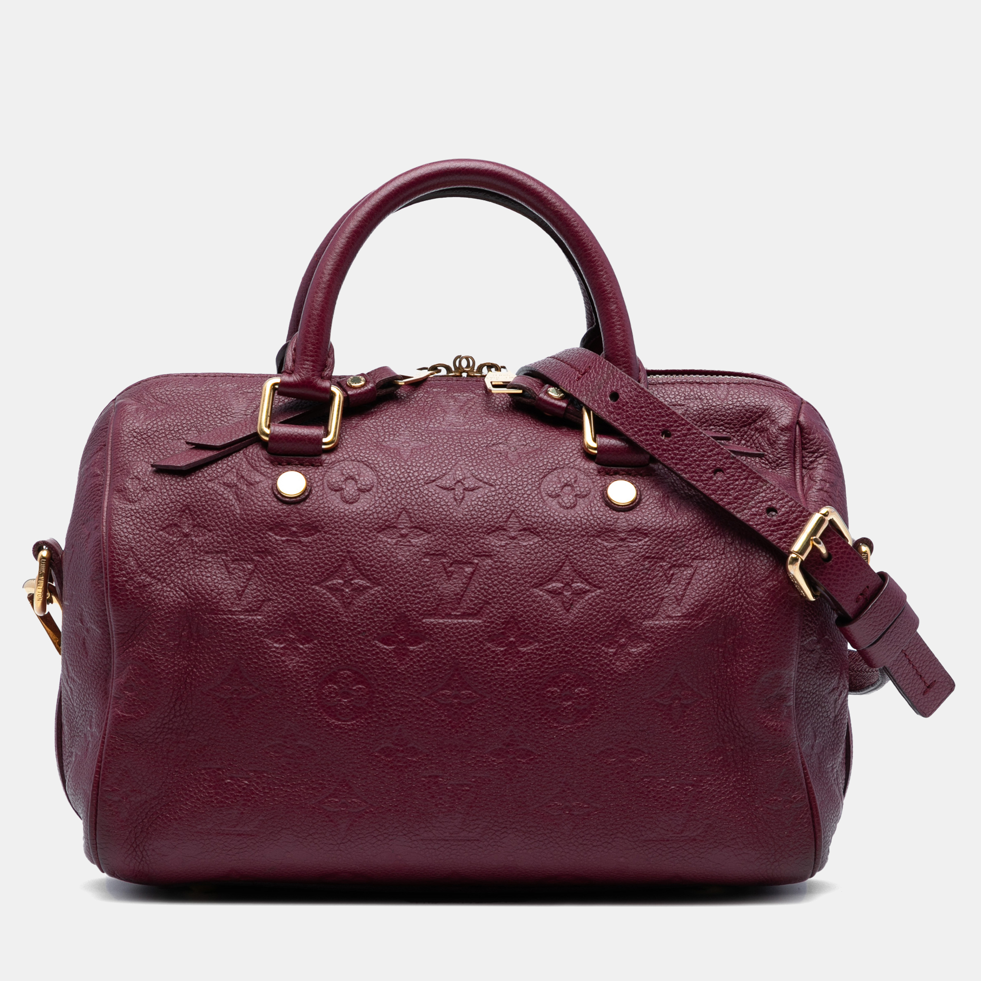 

Louis Vuitton Red Monogram Empreinte Speedy Bandouliere 25
