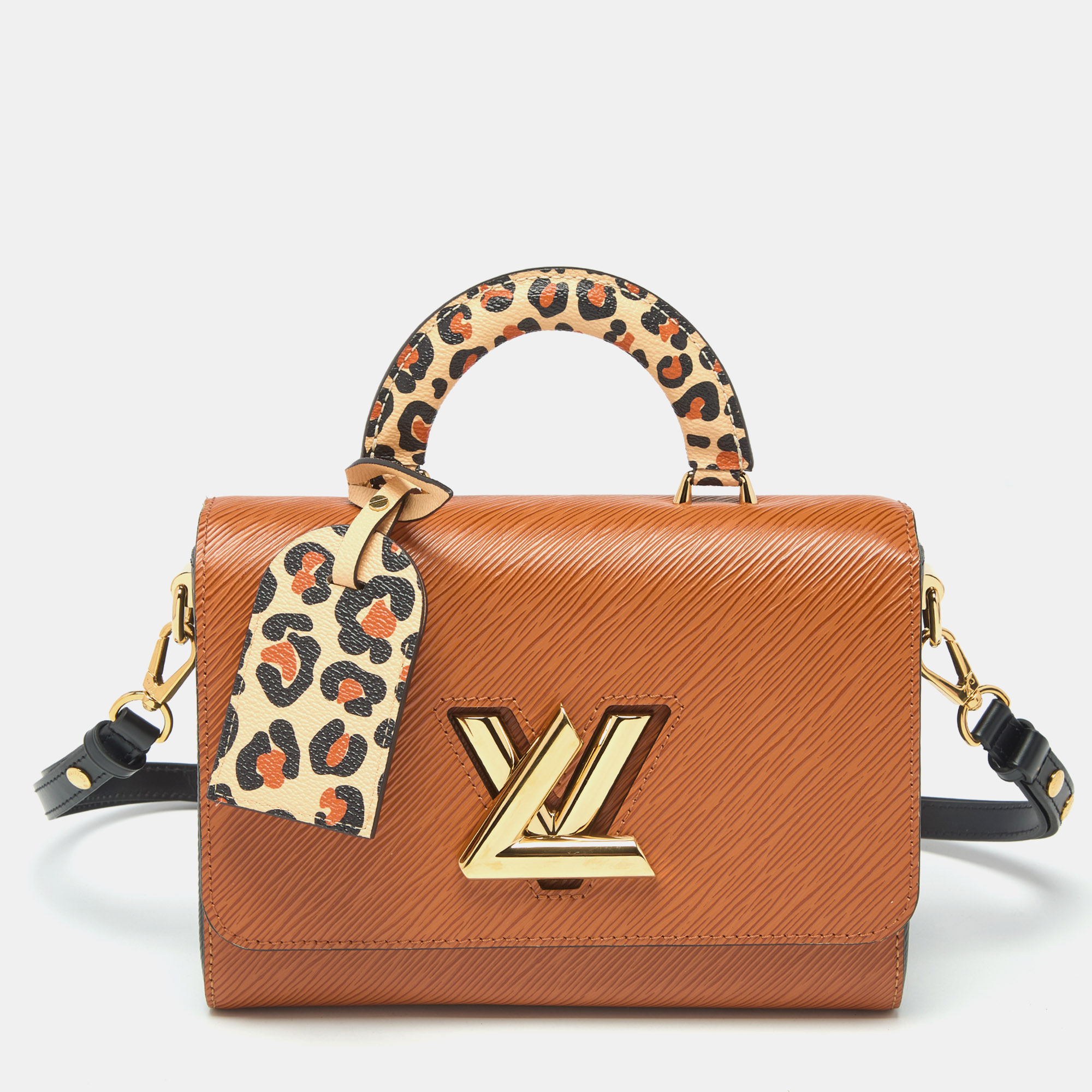 Pre-owned Louis Vuitton Cannelle/black Epi Leather Wild At Heart Twist Mm Bag In Brown