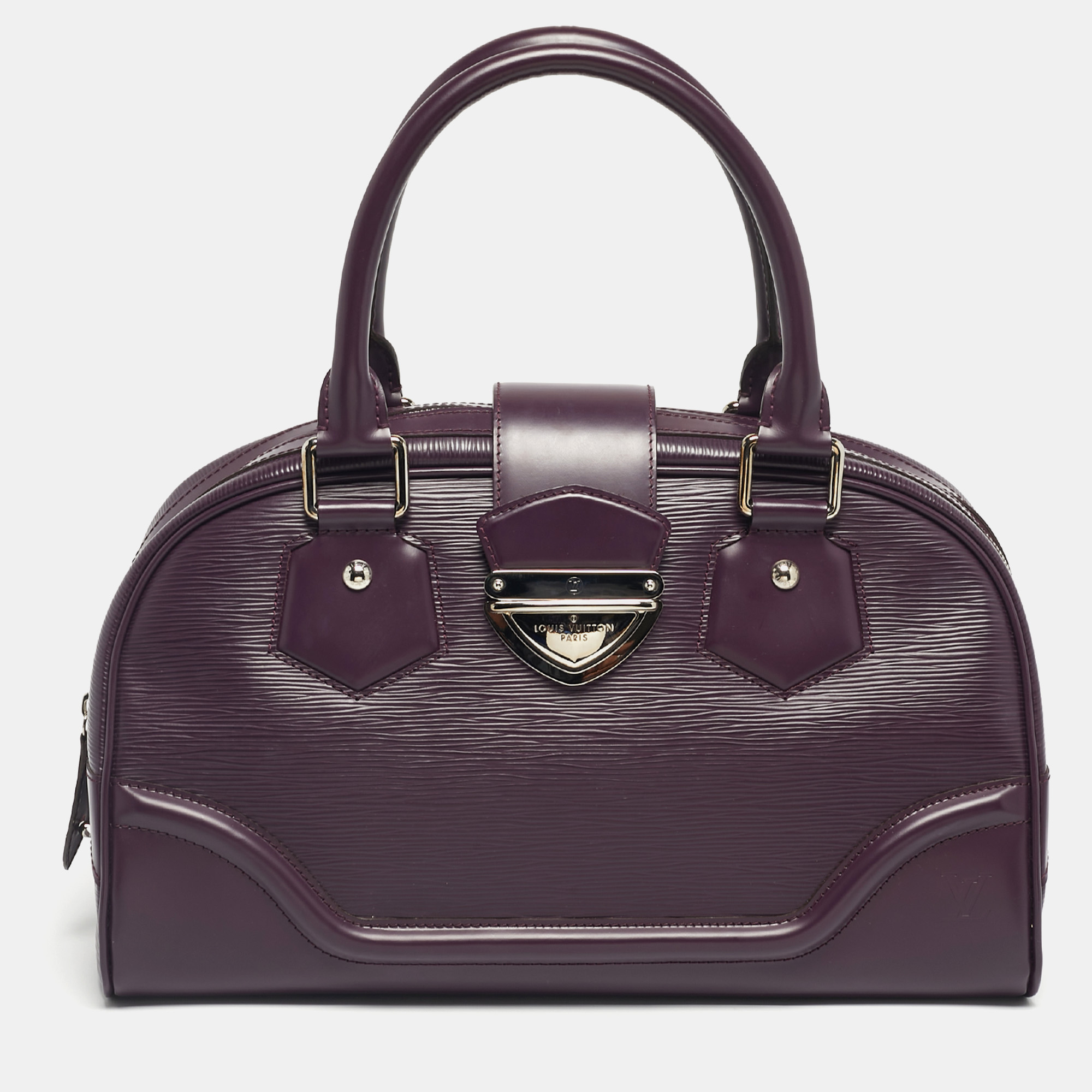 

Louis Vuitton Cassis Epi Leather Bowling Montaigne GM Bag, Purple