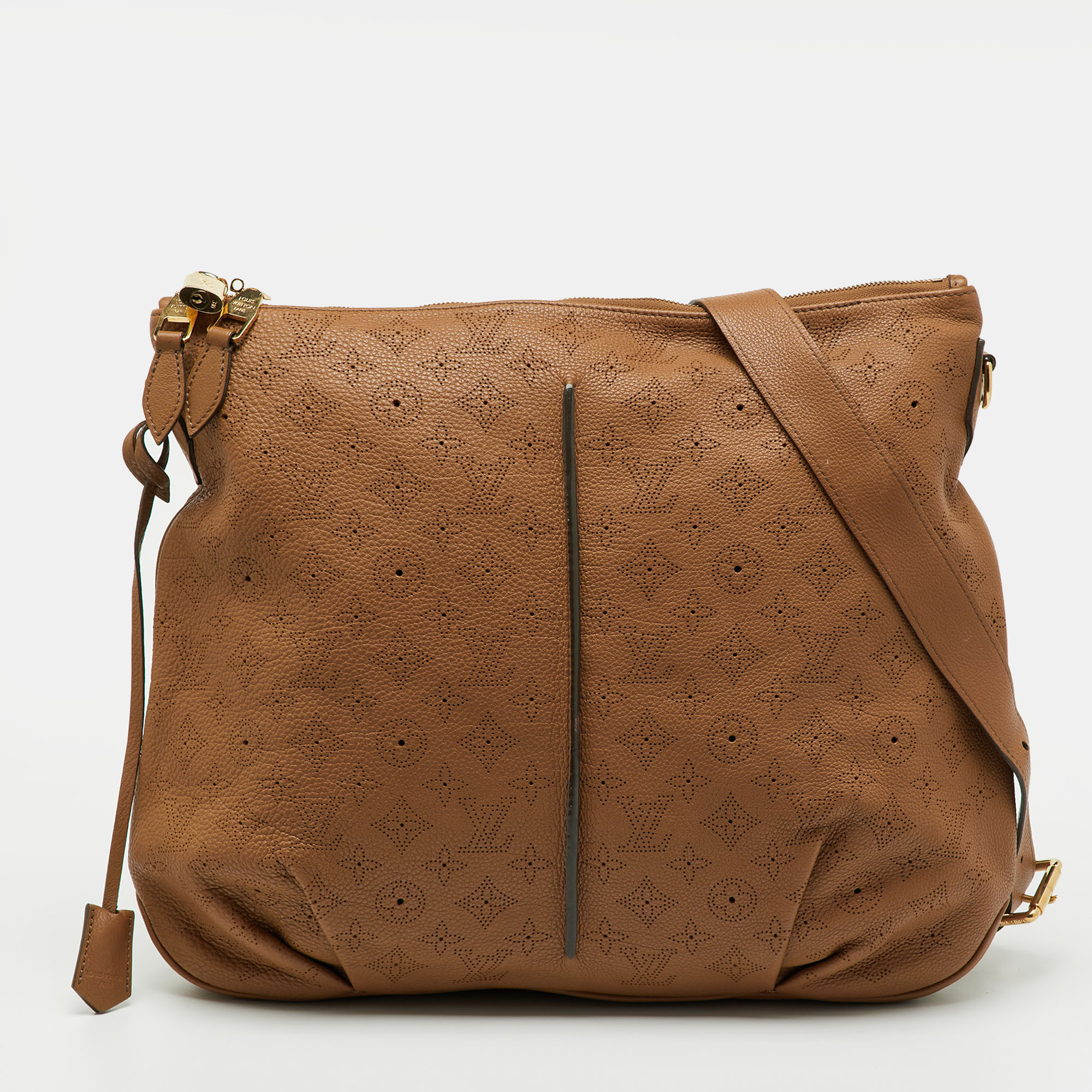 

Louis Vuitton Caramel Monogram Mahina Leather Selene GM Bag, Brown