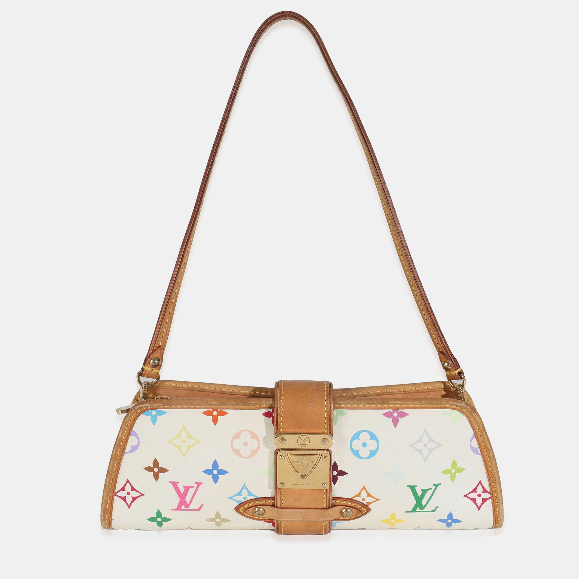 

Louis Vuitton White Monogram Multicolor Canvas Shirley