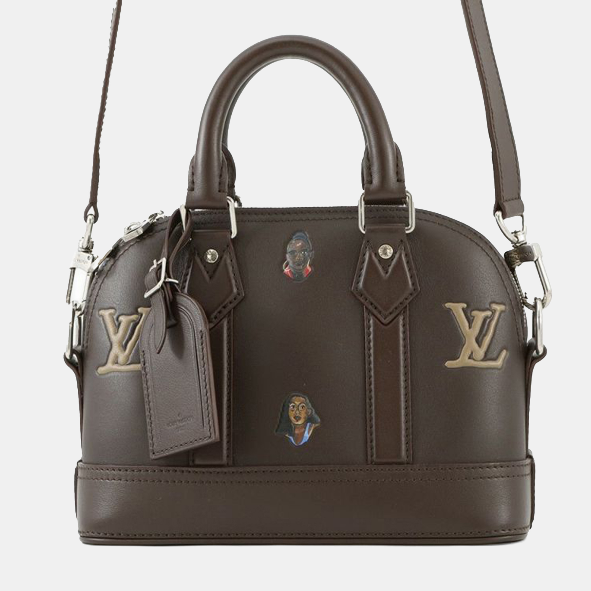 

Louis Vuitton Henry Taylor Alma 25 Calfskin Leather Top Handle Bag, Brown