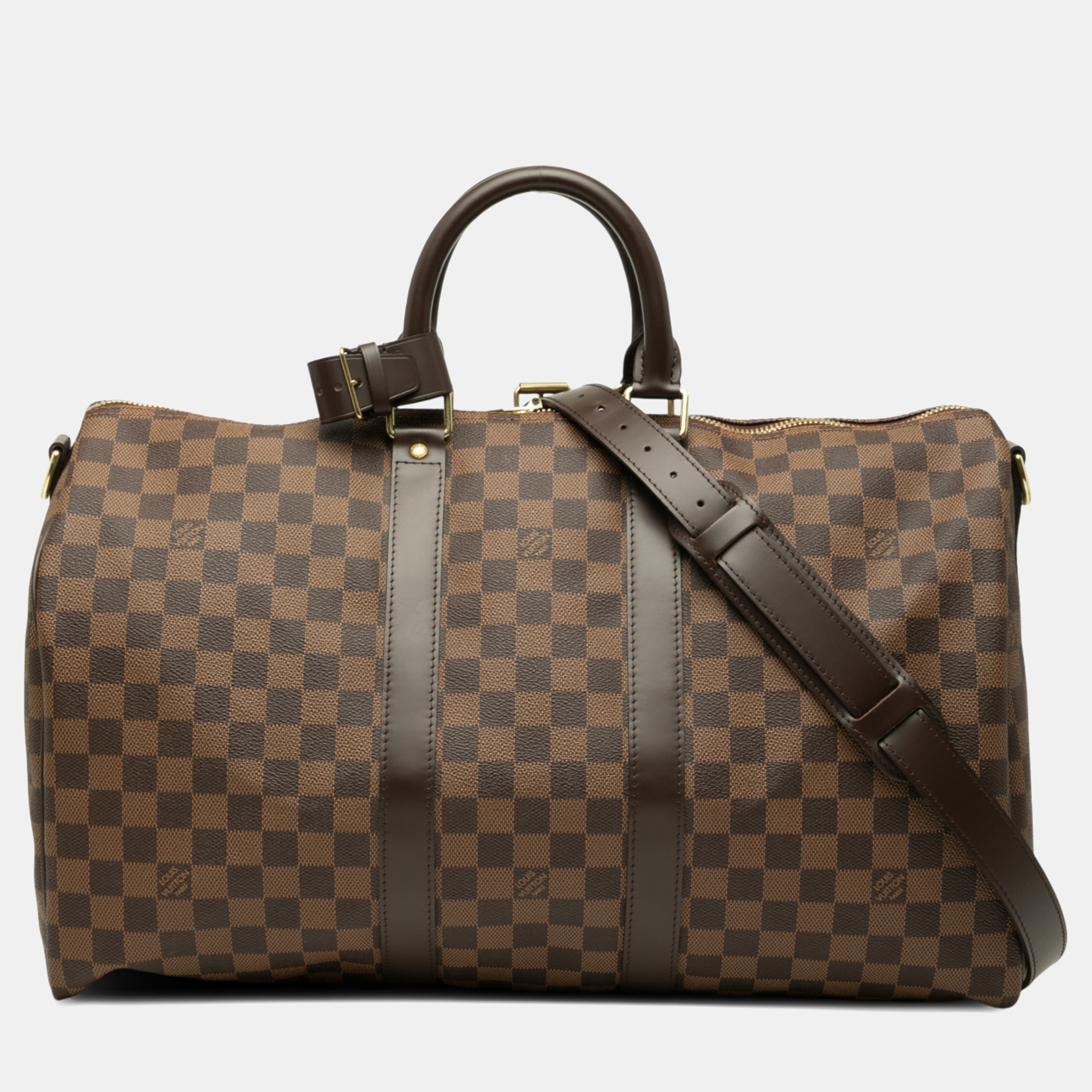 

Louis Vuitton Brown Damier Ebene Keepall Bandouliere 45