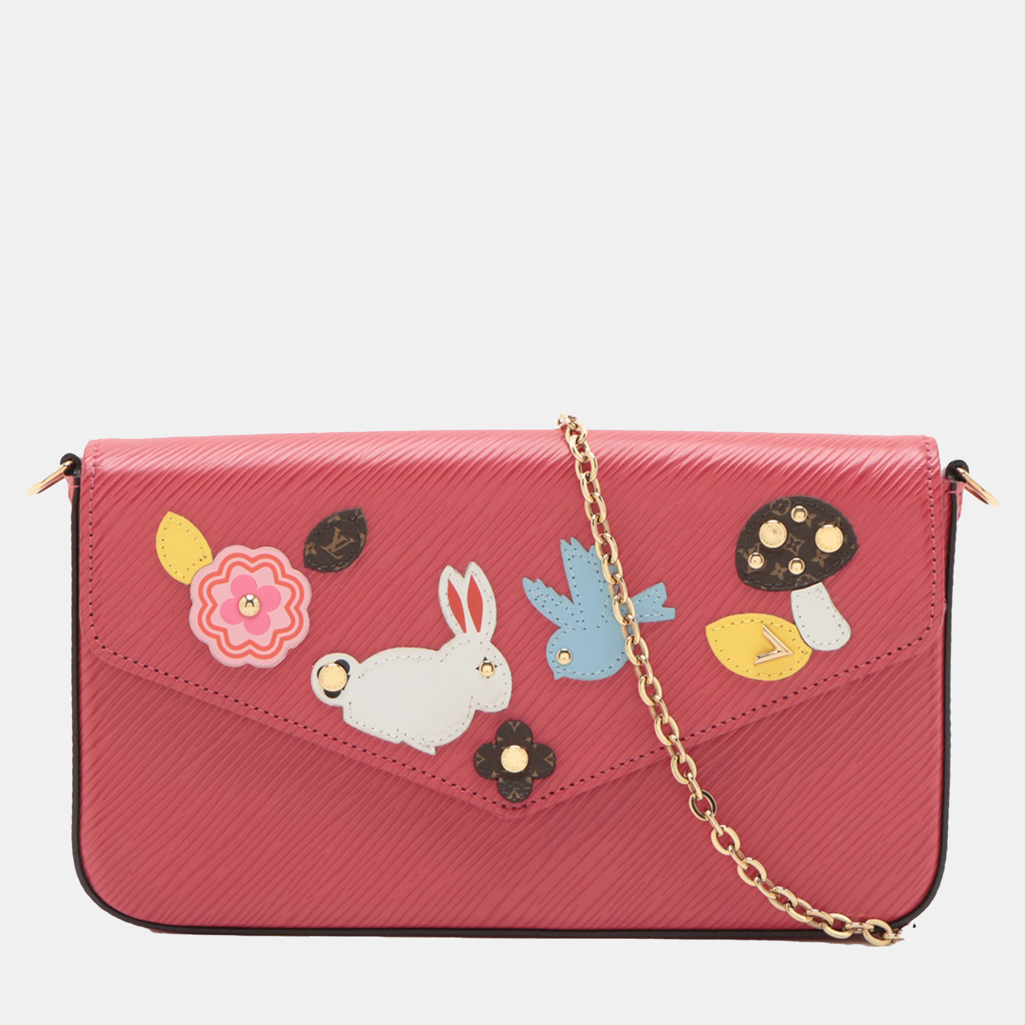 

Louis Vuitton Pochette Felicie Patchwork Epi Leather Wallet on Chain Bag, Pink