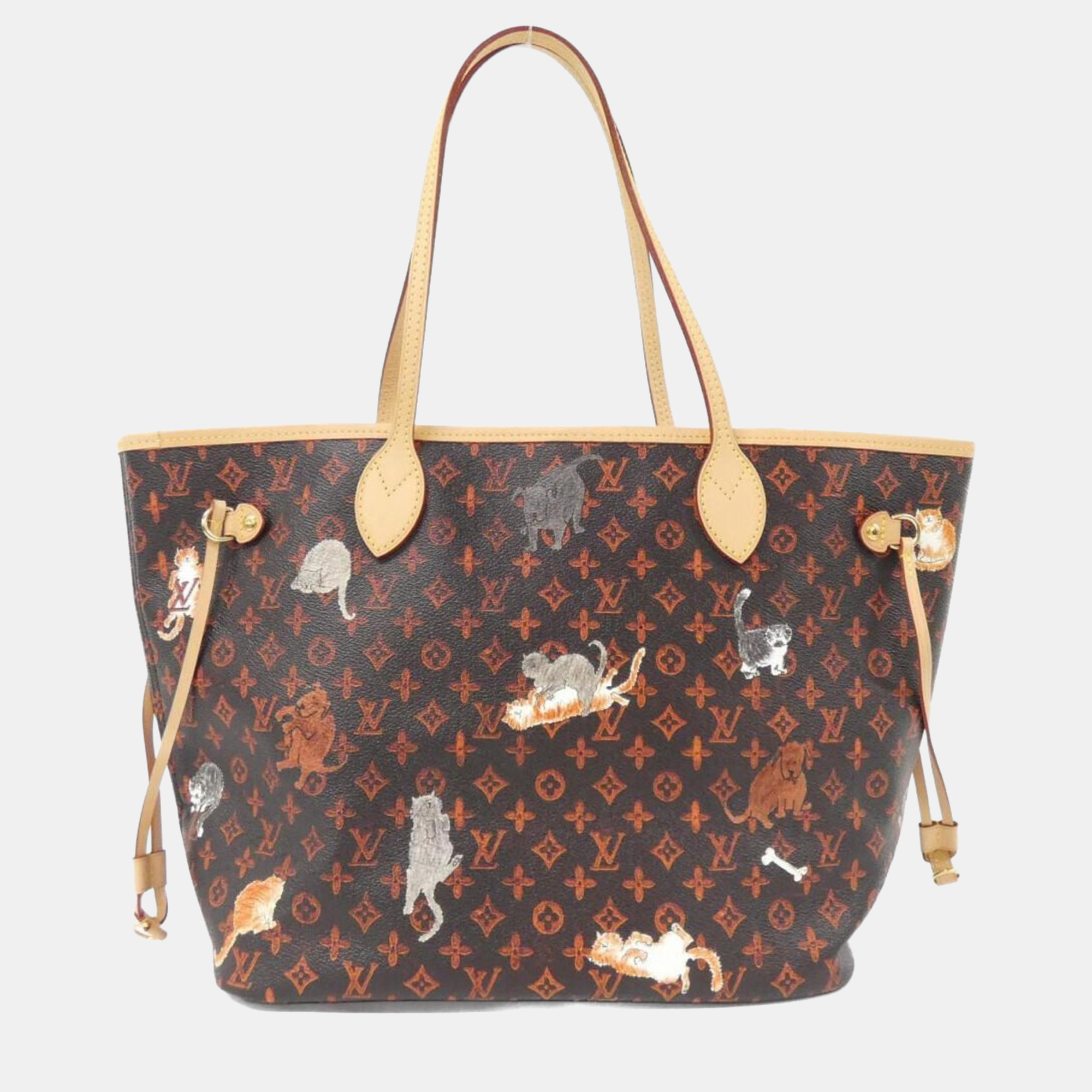 

Louis Vuitton Catgram Neverfull MM Multicolor Monogram Canvas Tote Bag, Brown