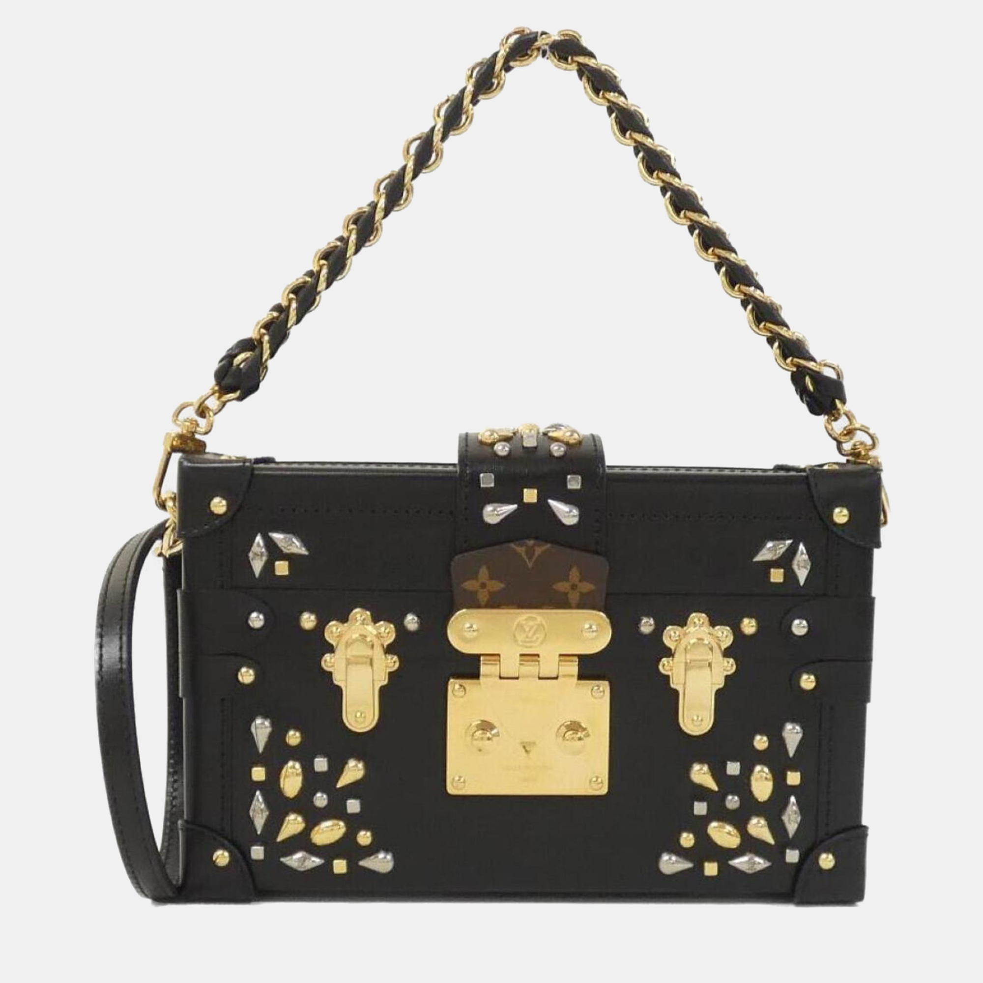 

Louis Vuitton Petite Malle Monogram Canvas Shoulder Bag, Black