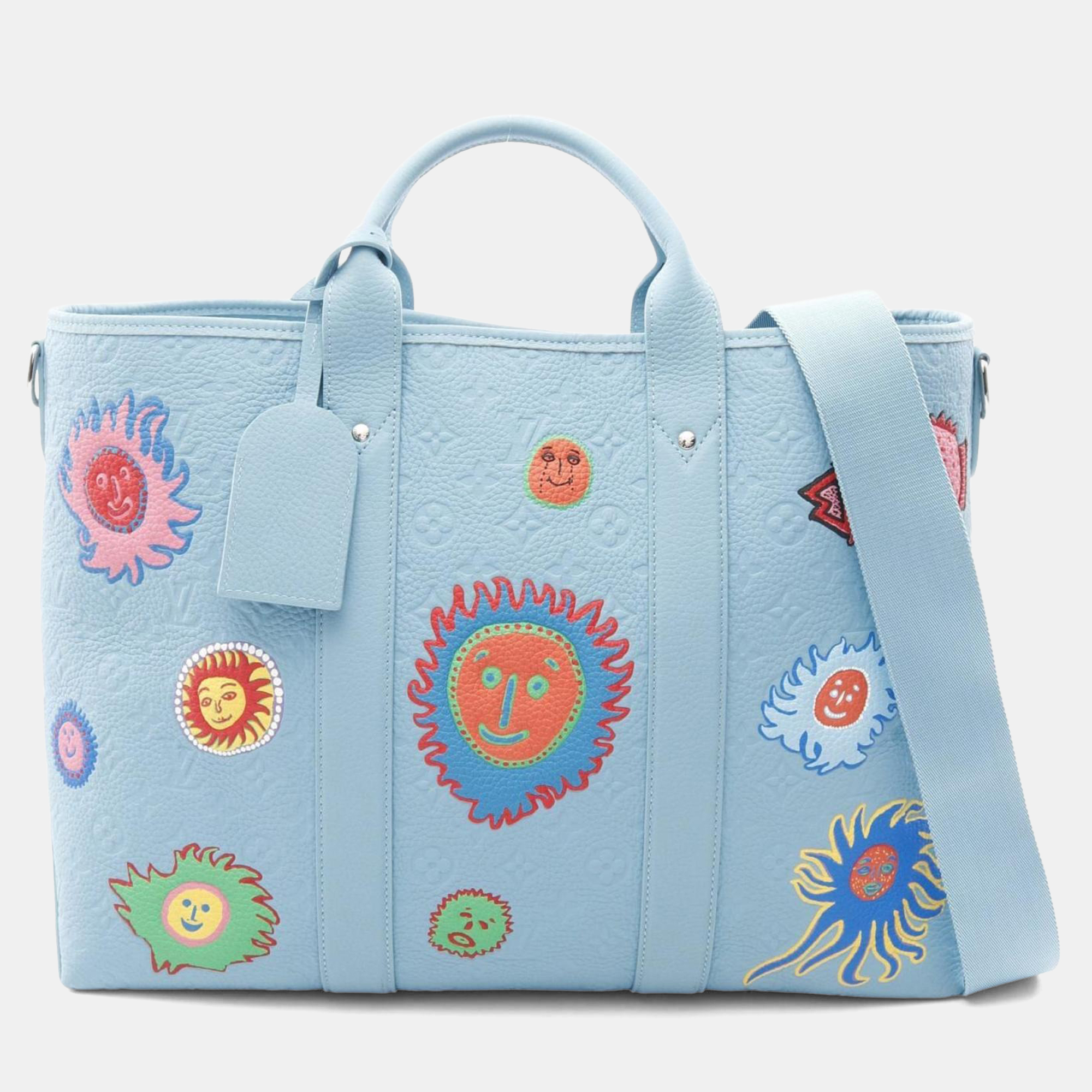 

Louis Vuitton Yayoi Kusama Weekend Blue Multicolor Monogram Taurillon Leather Tote Bag