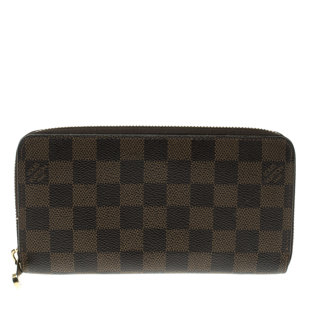 Pre Owned محفظة لوي فيتون زيبي كانفاس دامييه أيبين