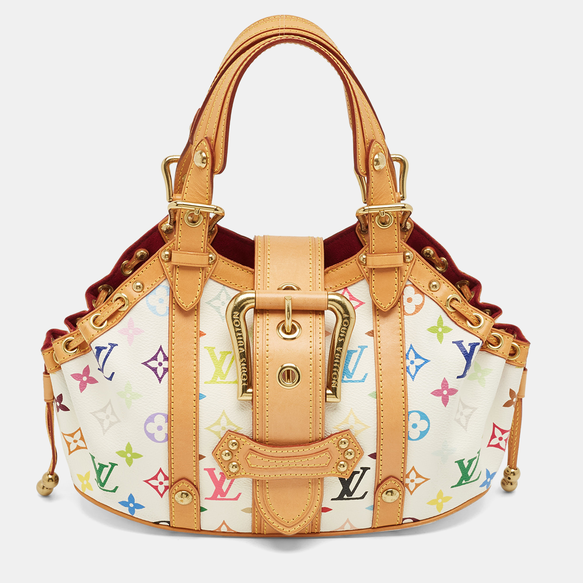 

Louis Vuitton White Monogram Multicolore Canvas Theda GM Bag
