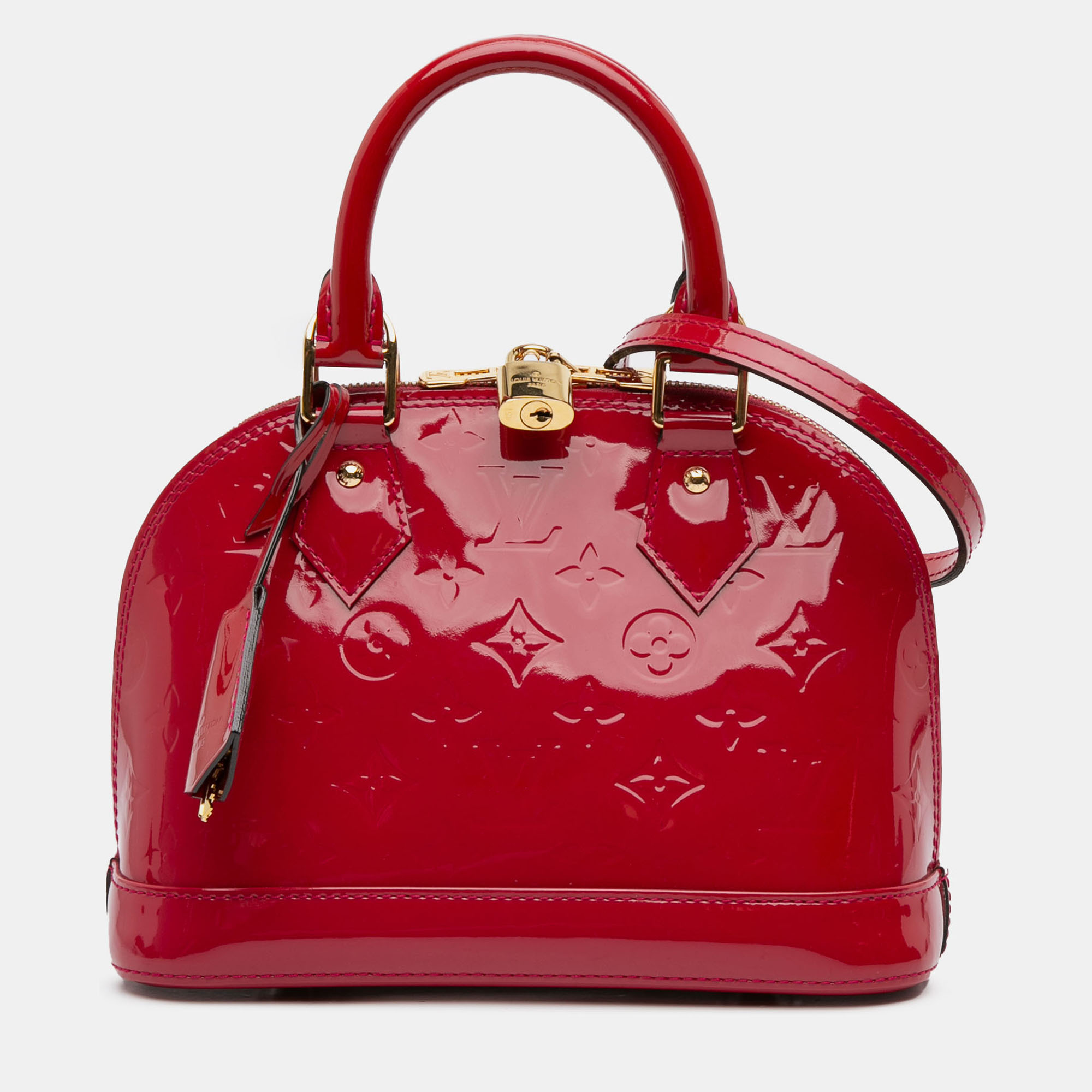 

Louis Vuitton Alma BB Monogram Vernis Patent Leather Top Handle Bag, Red