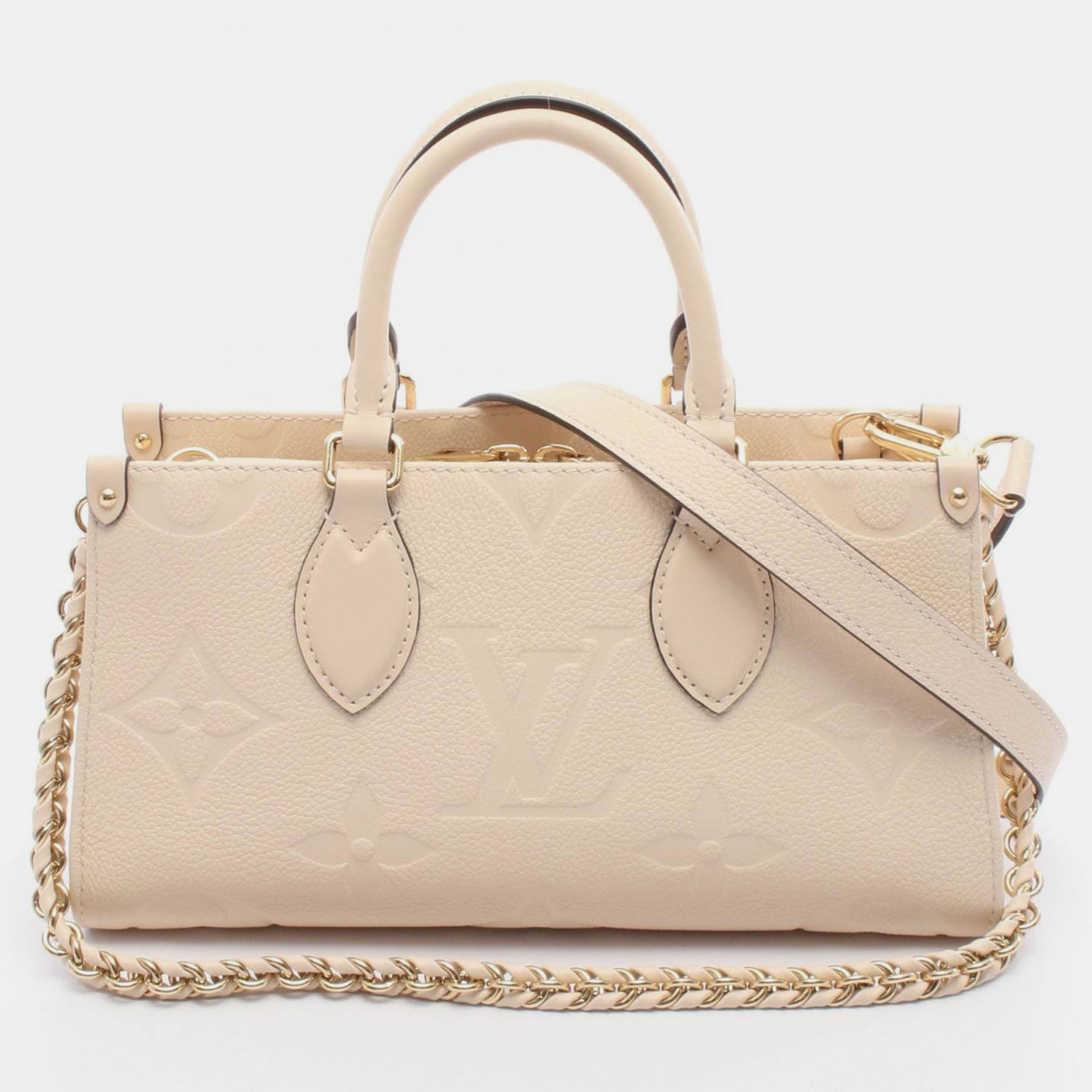 

Louis Vuitton On The Go Monogram Empreinte East West Satchel Bag, Beige