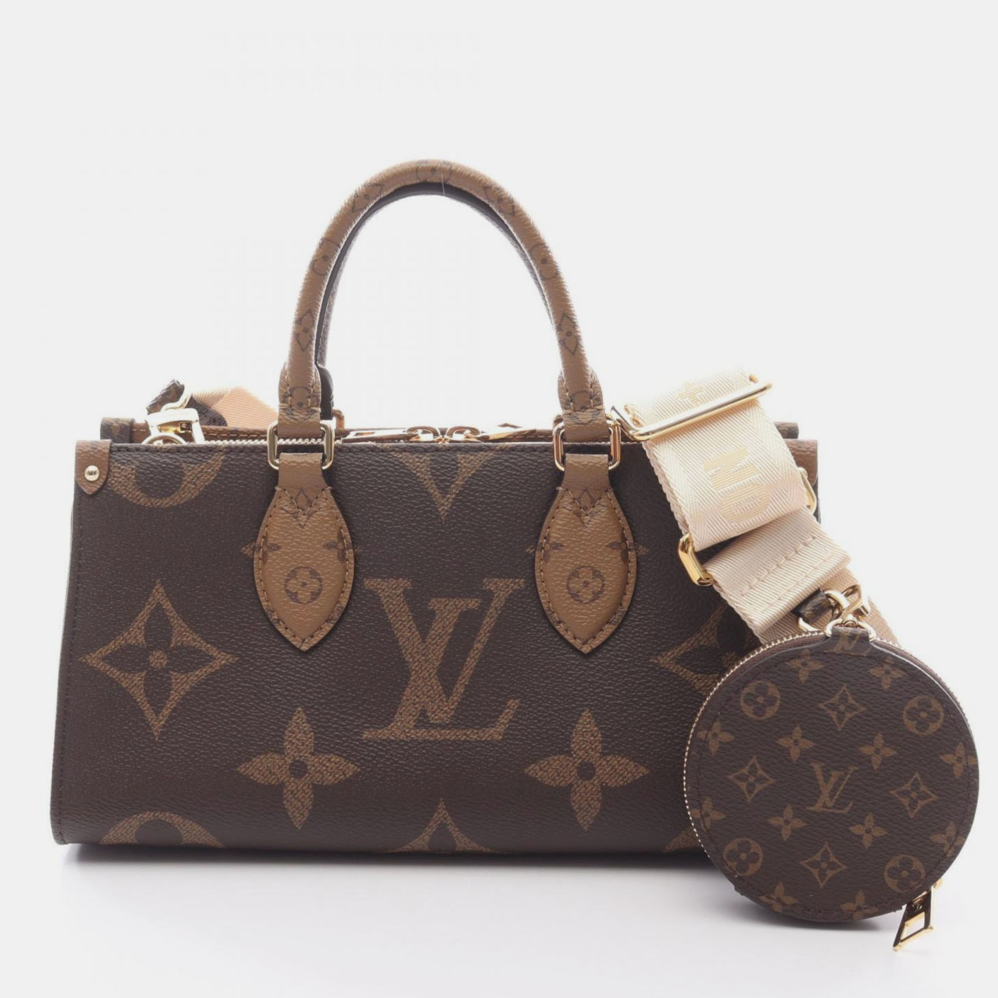

Louis Vuitton On The Go East West Brown Canvas Satchel Bag