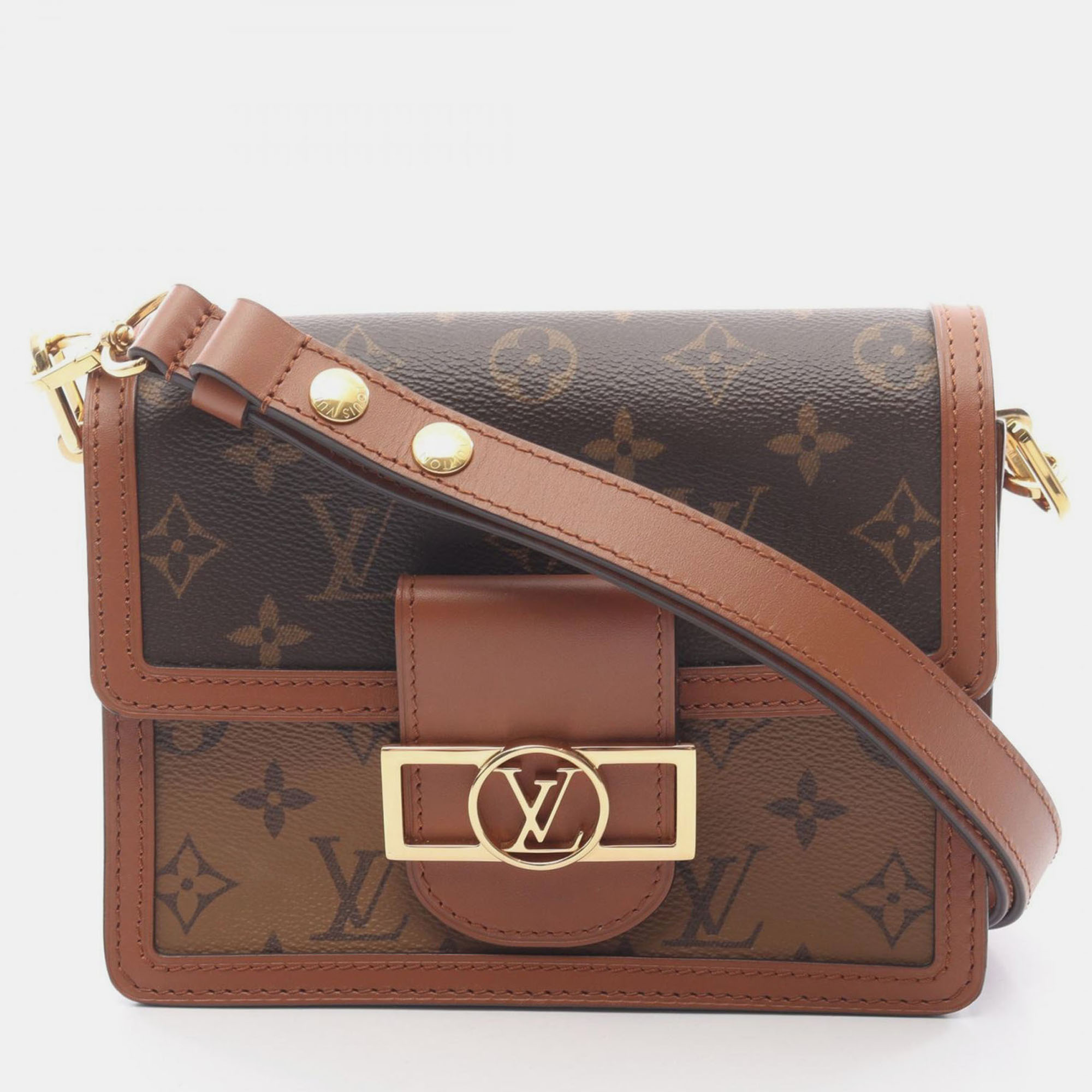 

Louis Vuitton Dauphine Mini Brown Coated Canvas Crossbody Bag