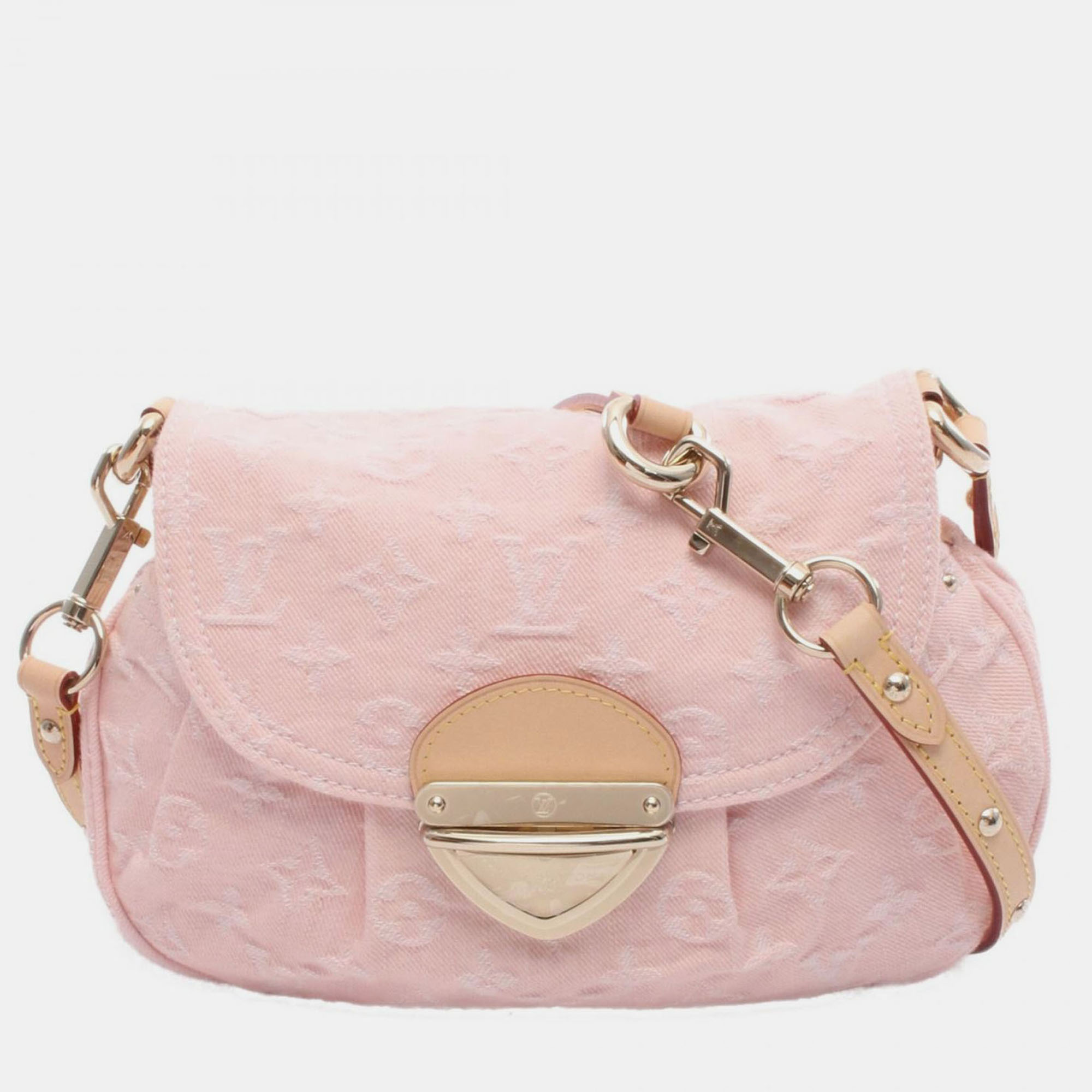 Pre-owned Louis Vuitton Sunset Pink Denim Monogram Shoulder Bag