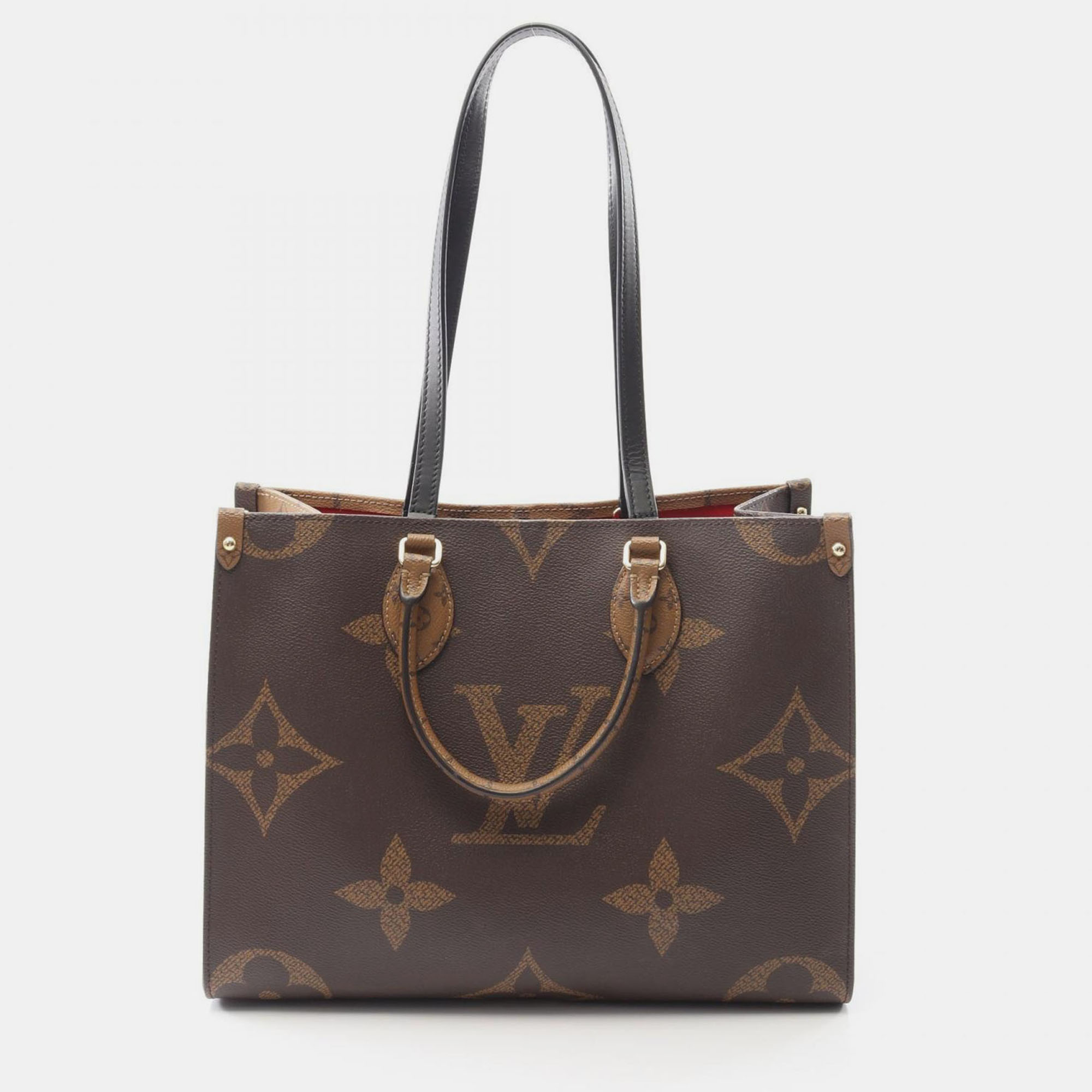 

Louis Vuitton On The Go MM Brown Coated Canvas Totes Bag