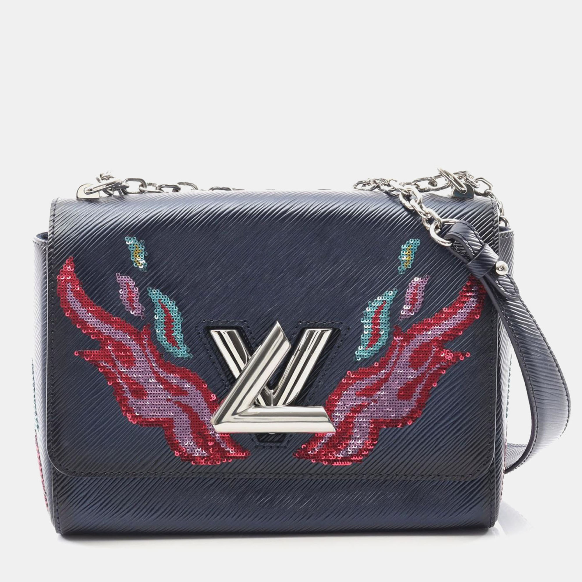 

Louis Vuitton Twist MM Navy Epi Leather Chain Shoulder Bag, Navy blue