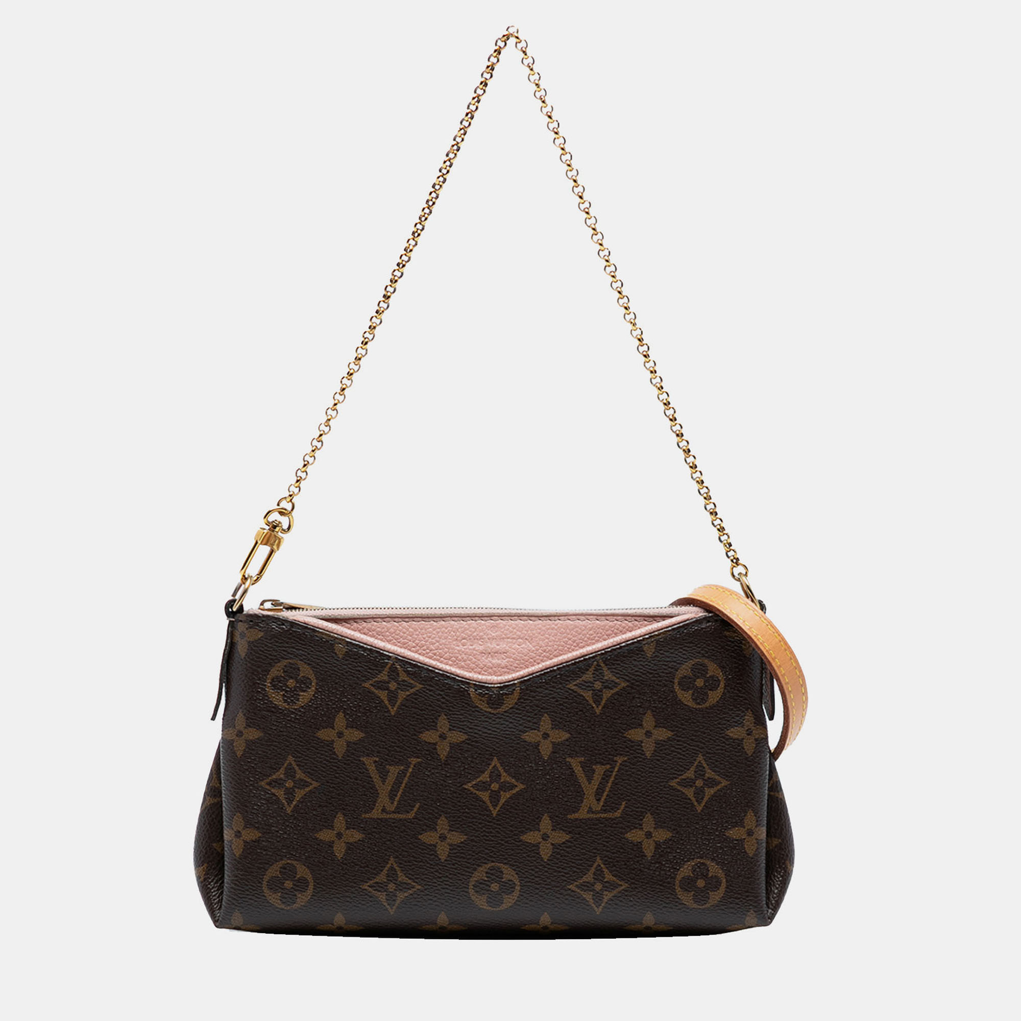 Pre-owned Louis Vuitton Brown Monogram Pallas Clutch