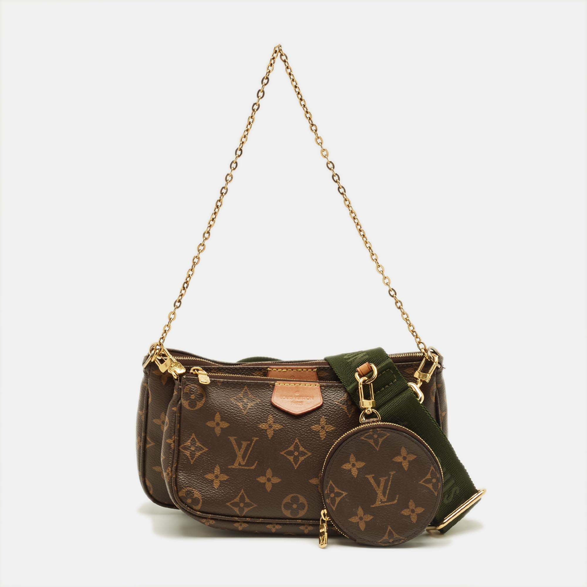 

Louis Vuitton Khaki Monogram Canvas Multi Pochette Accessories Bag, Green