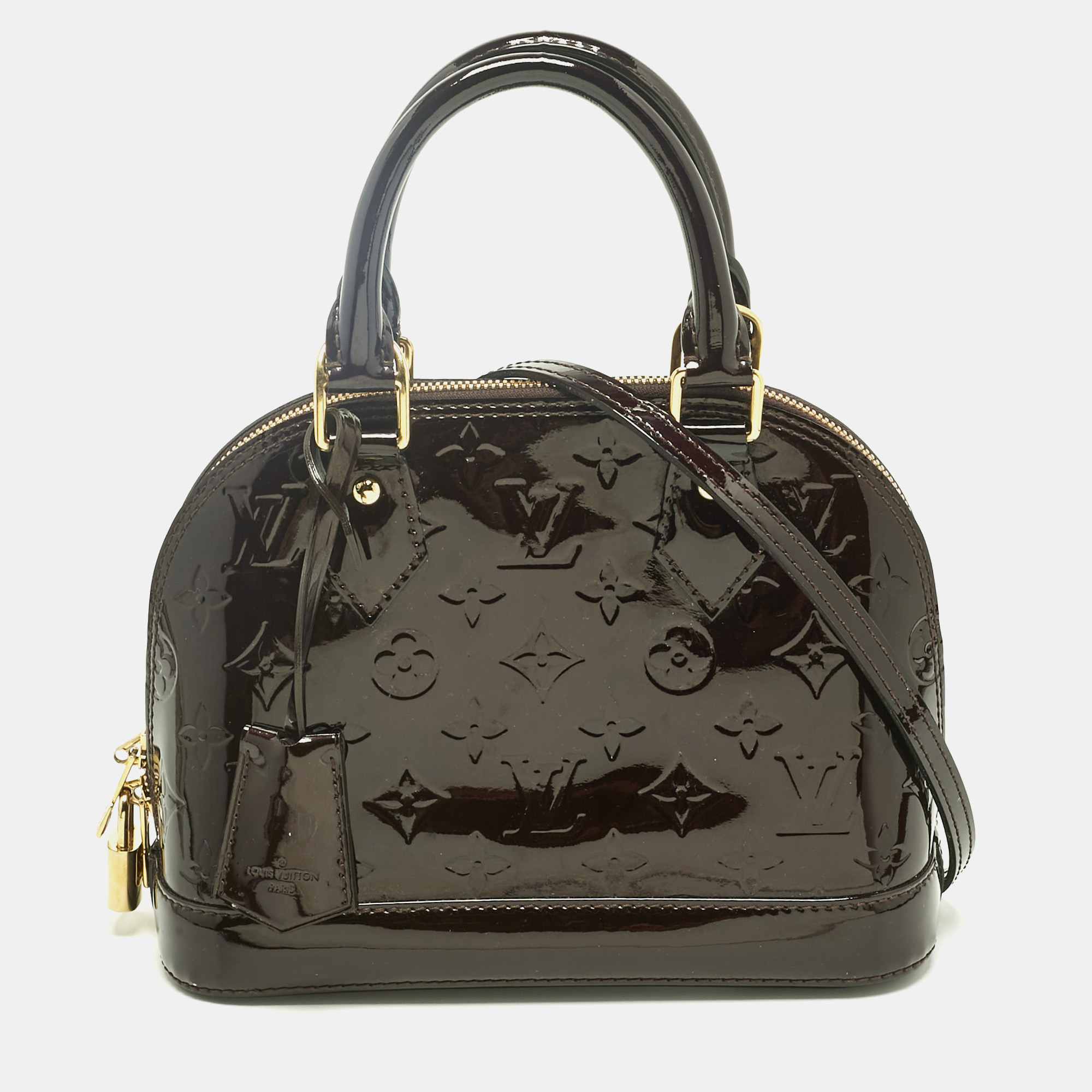 

Louis Vuitton Amarante Monogram Vernis Alma BB Bag, Burgundy