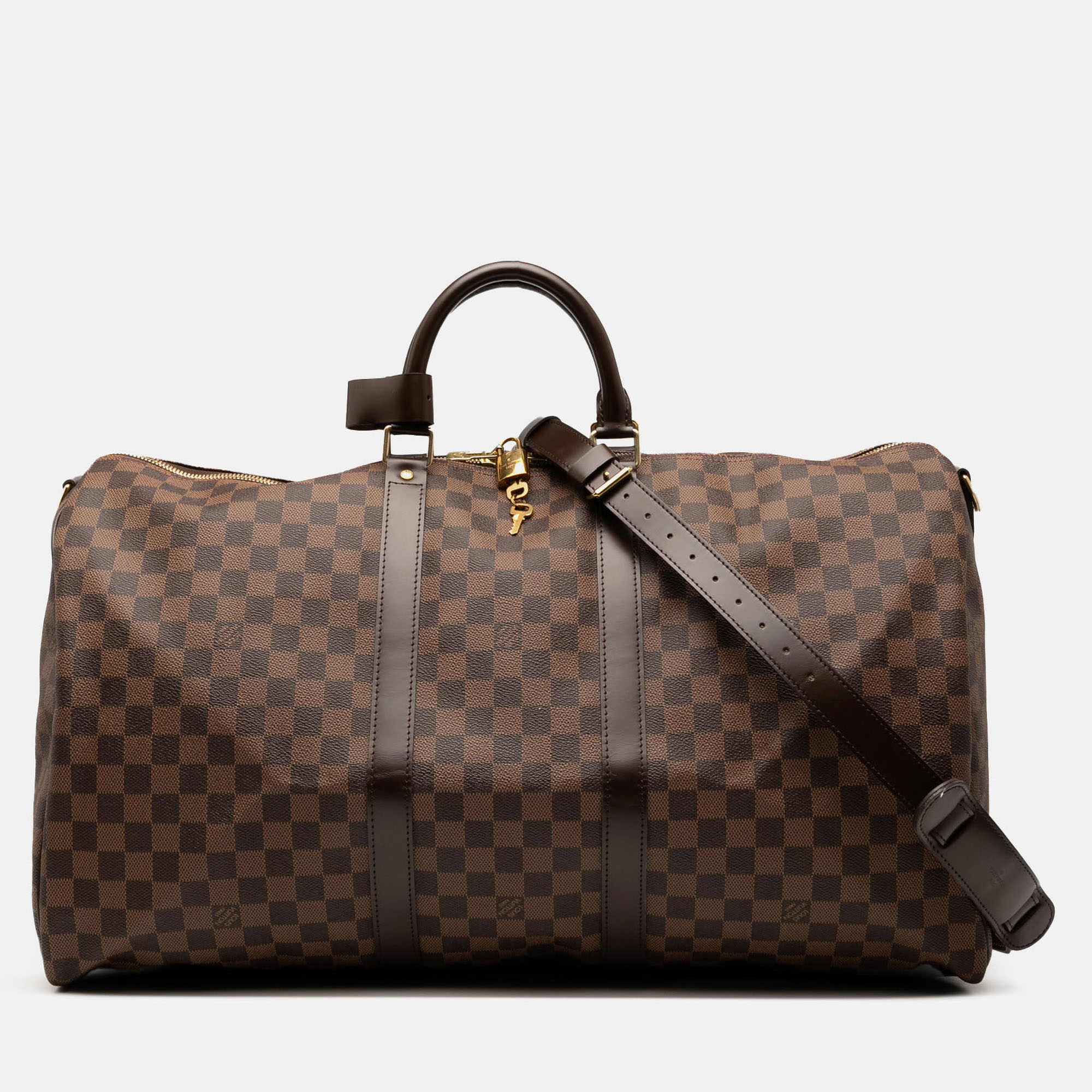 

Louis Vuitton Brown Damier Ebene Keepall Bandouliere 55