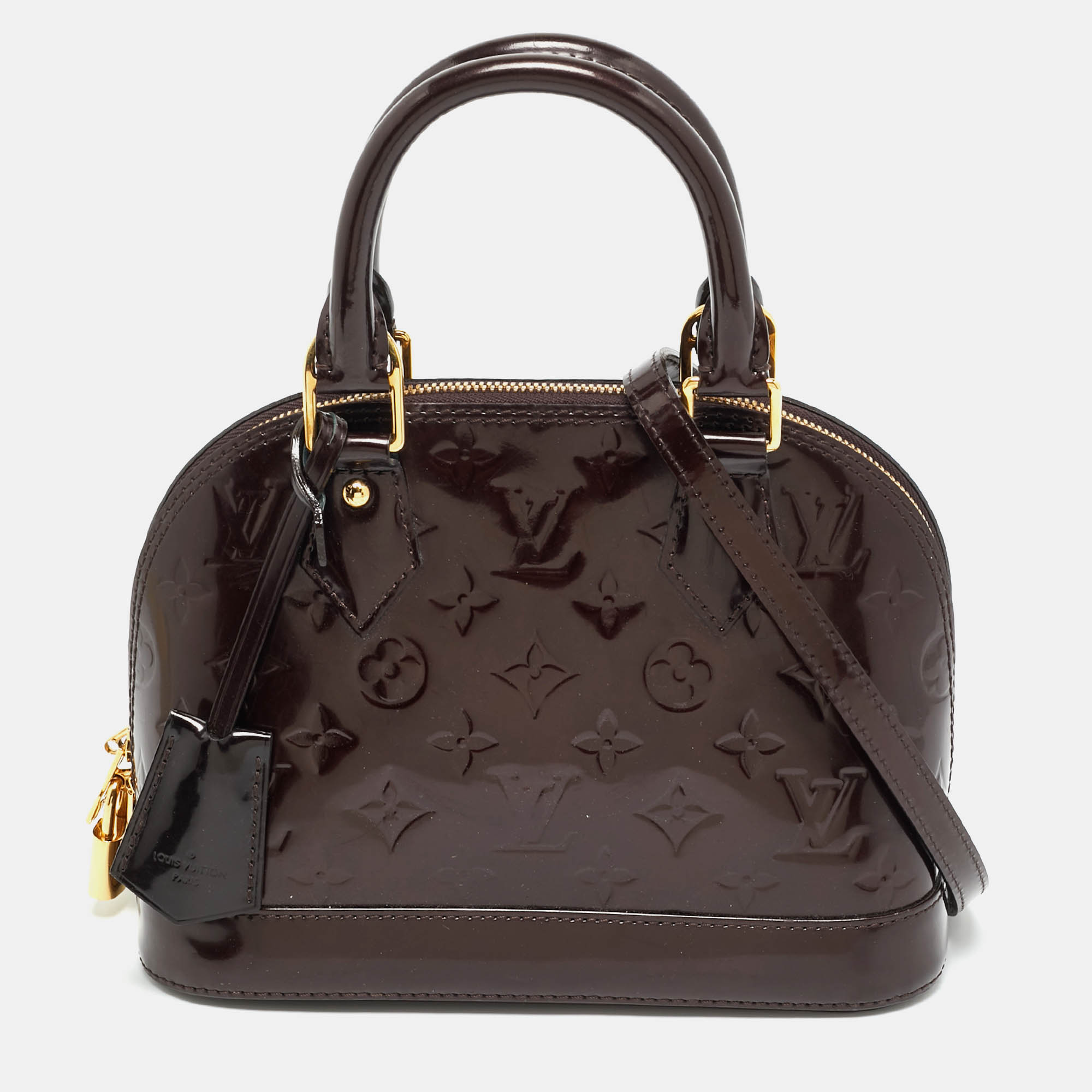

Louis Vuitton Terre D’Ombre Monogram Vernis Alma BB Bag, Brown