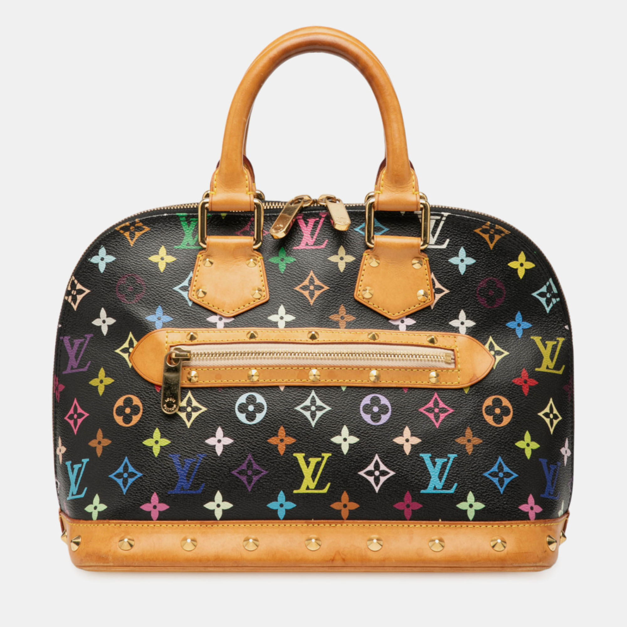 

Louis Vuitton Alma PM Multicolor Canvas Top Handle Bag, Black