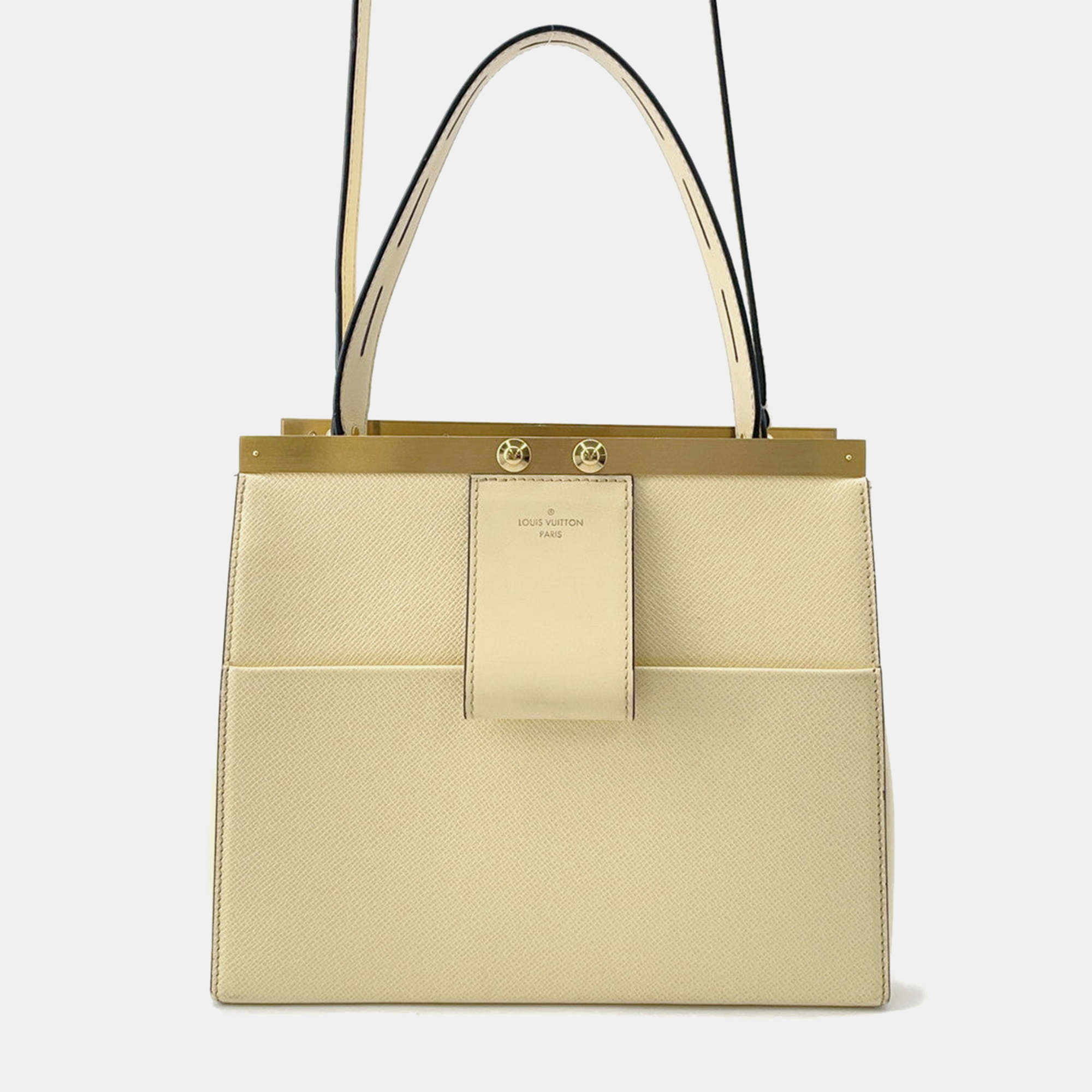 Pre-owned Louis Vuitton City Frame Yellow Taiga Leather