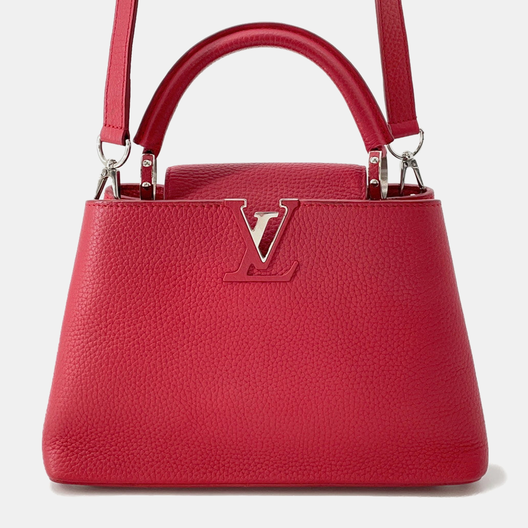 

Louis Vuitton Capucines BB Red Taurillon Leather Top Handle Bag, Pink