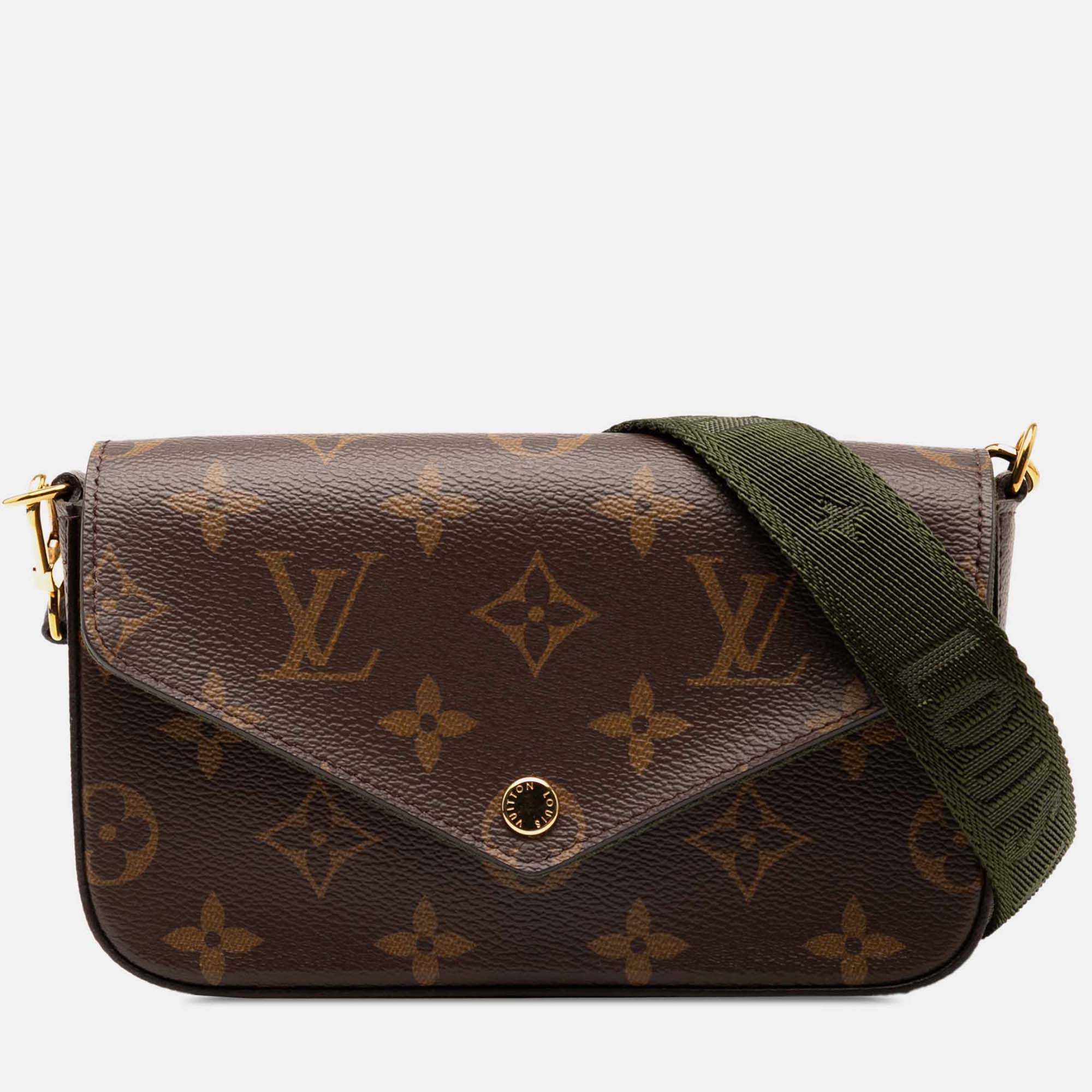 Pre-owned Louis Vuitton Brown Monogram Felicie Strap And Go