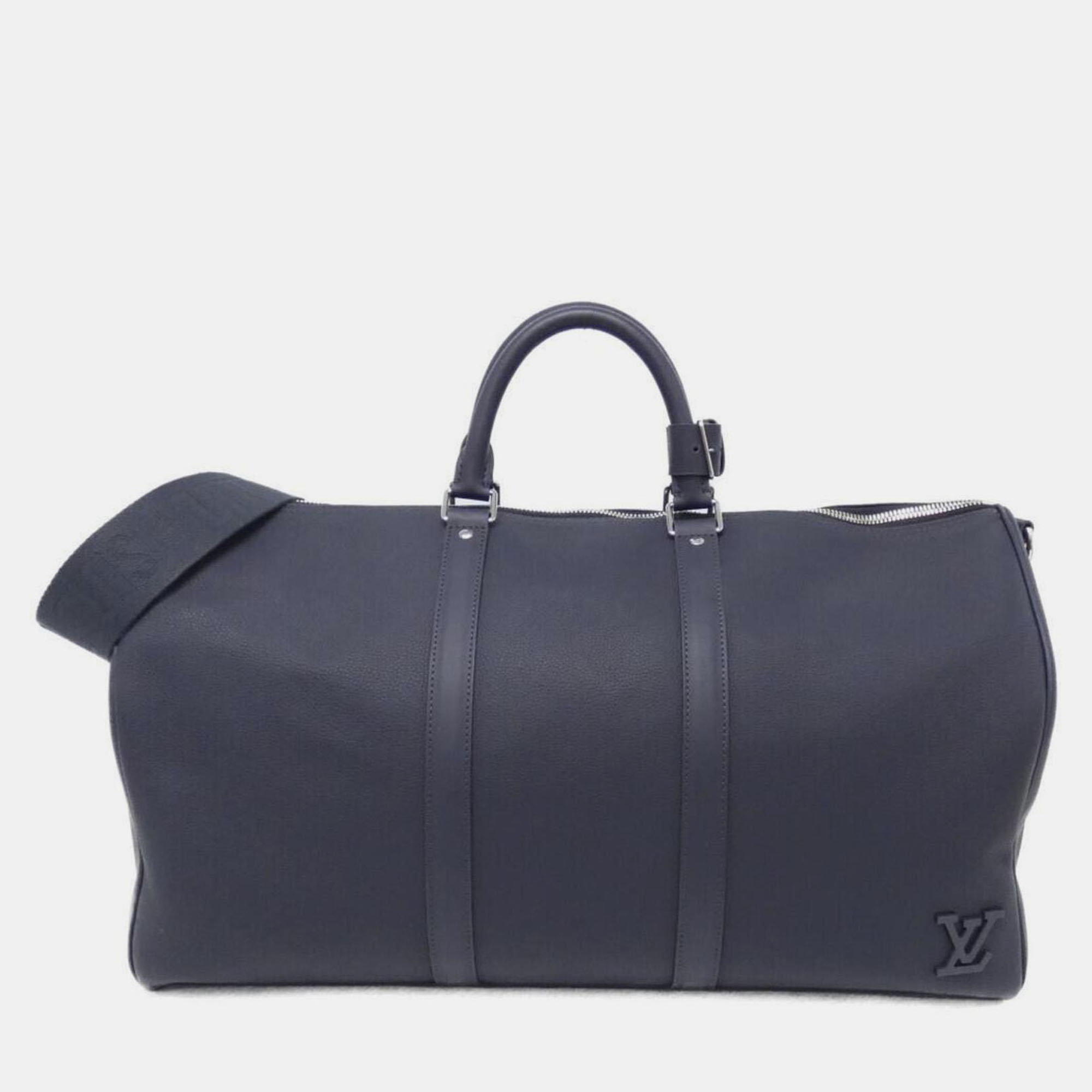 

Louis Vuitton Aerogram Keepall Bandouliere 50 Aerogram Calfskin Leather Duffel Bag, Blue