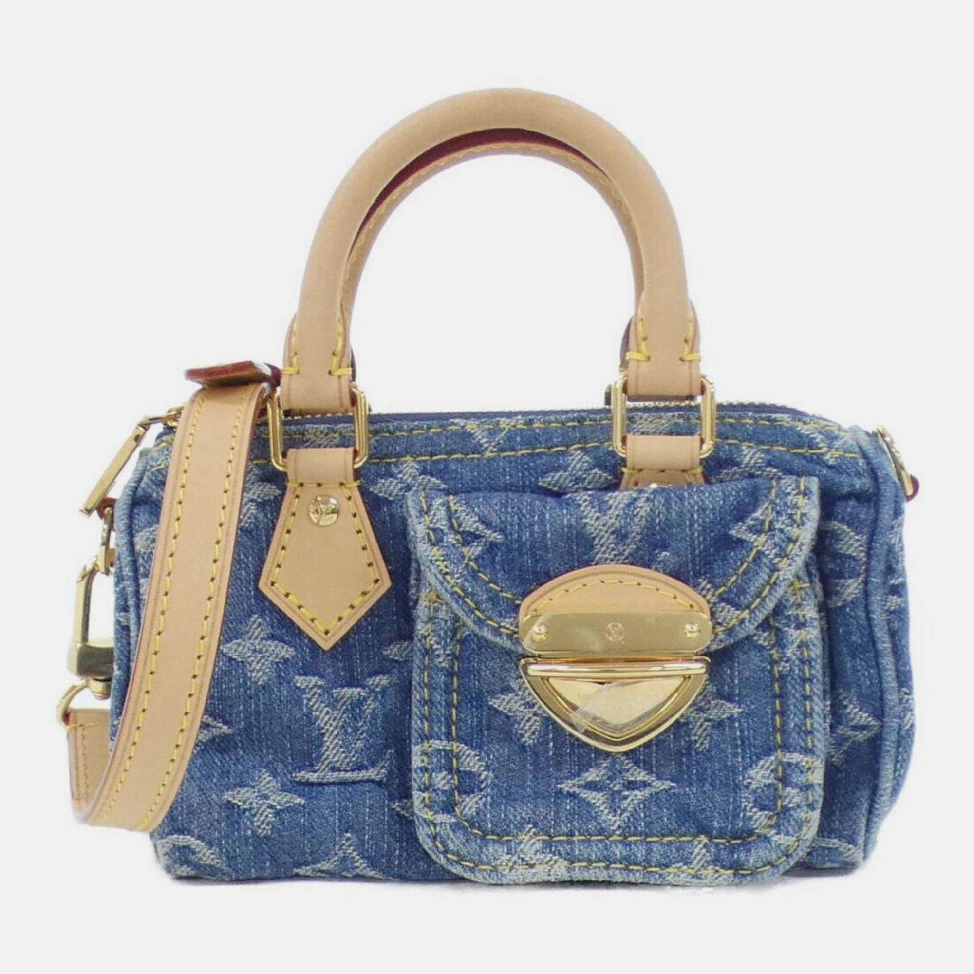 

Louis Vuitton Remix Speedy Nano Monogram Denim Mini Bag, Blue
