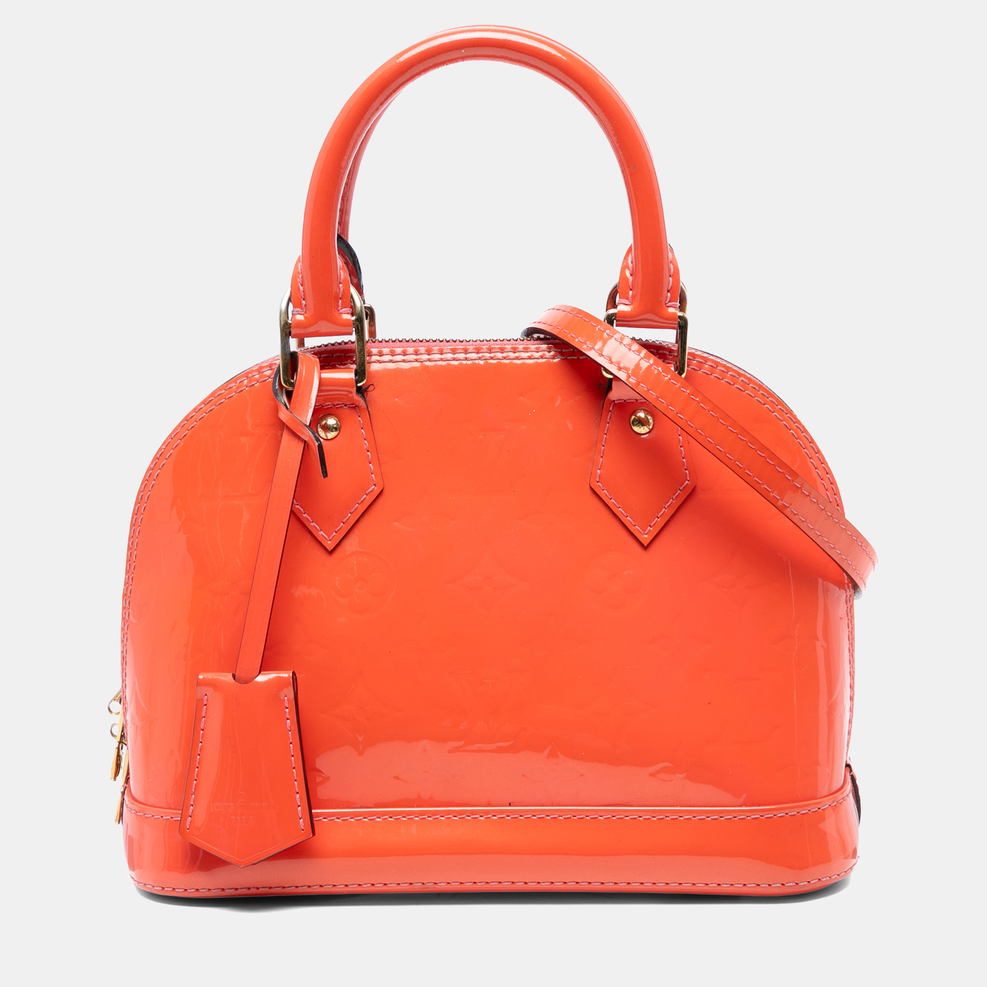 

Louis Vuitton Orange Monogram Vernis Alma BB