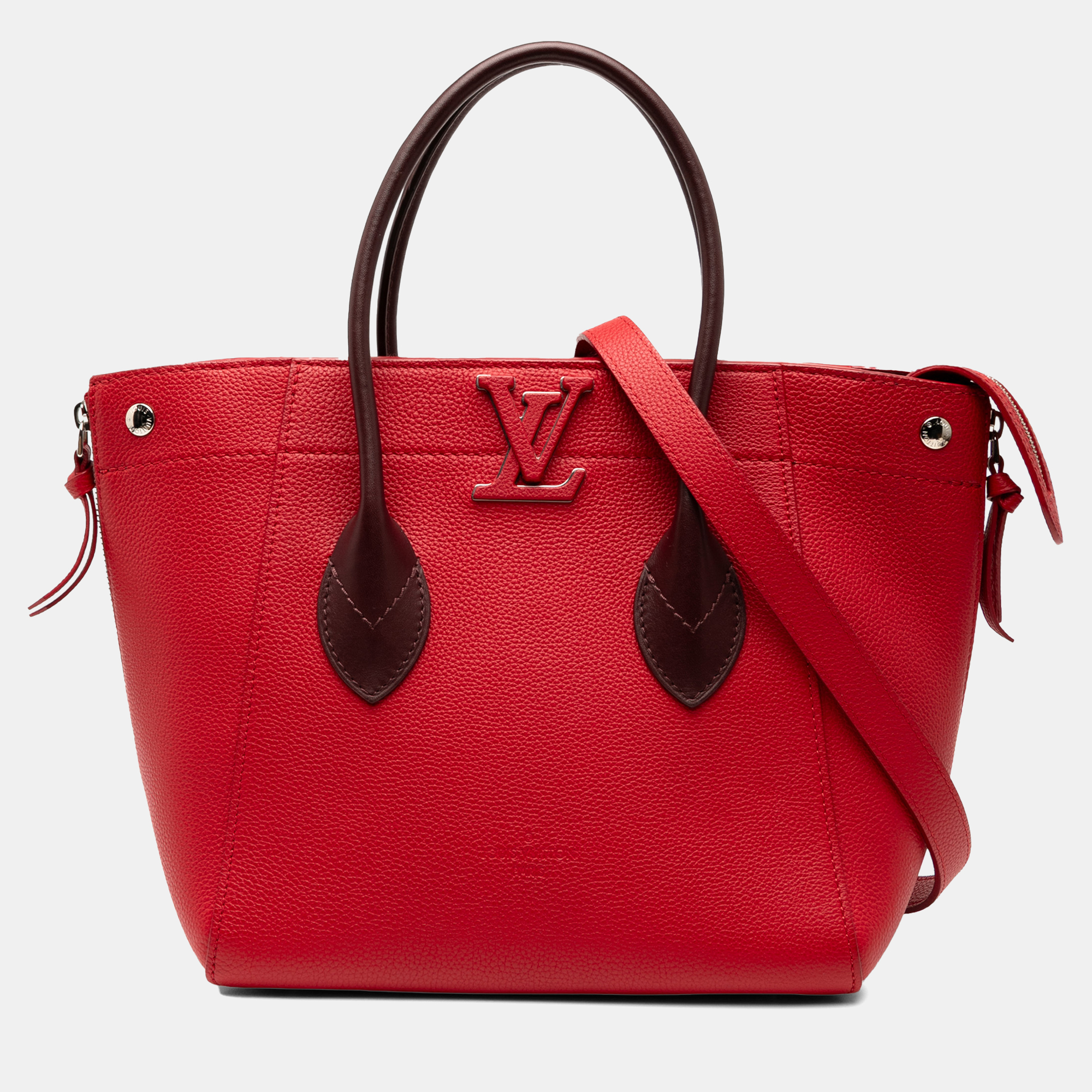 

Freedom Calfskin Leather Tote Bag, Red