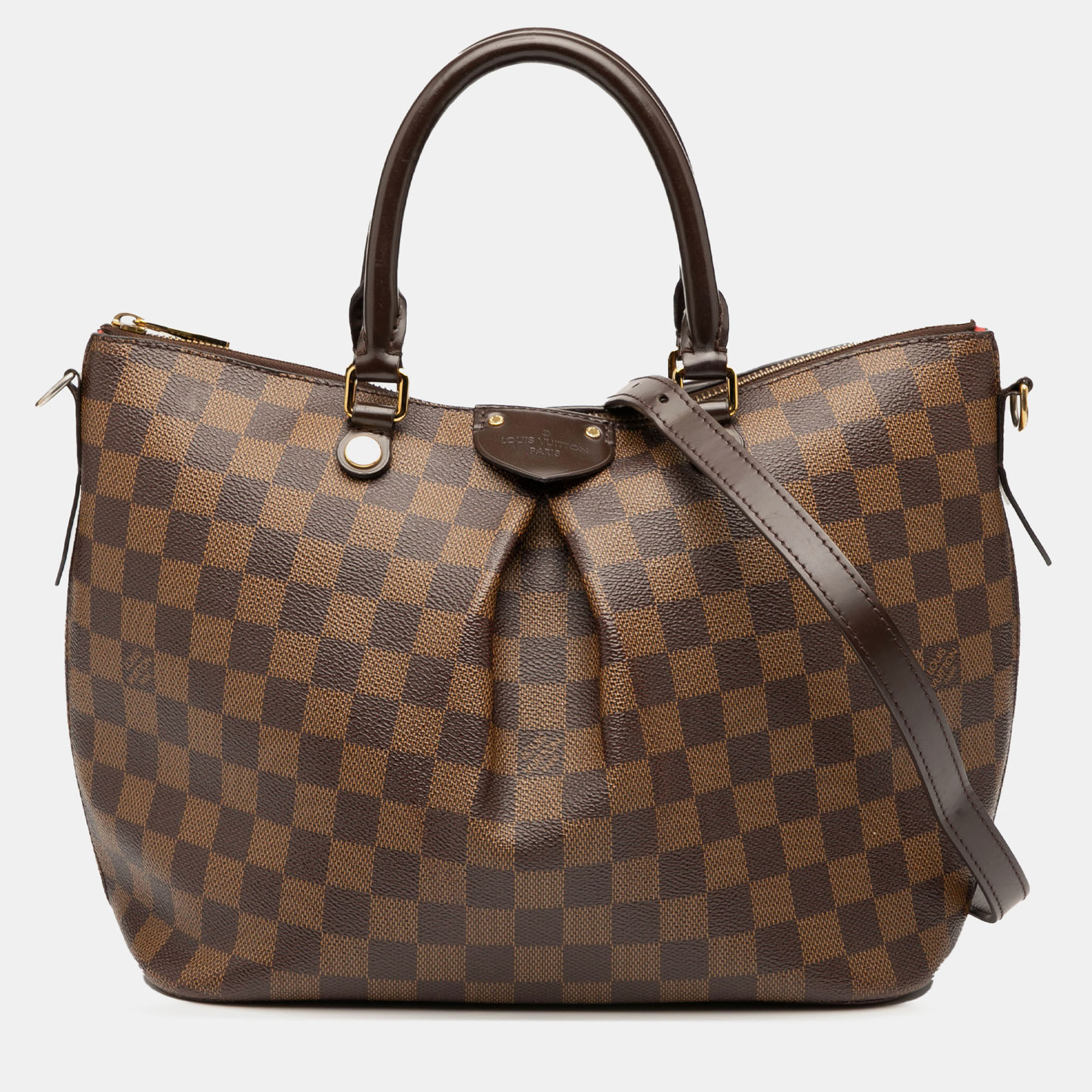 

Louis Vuitton Damier Ebene Siena MM Brown Coated Canvas Satchel Bag