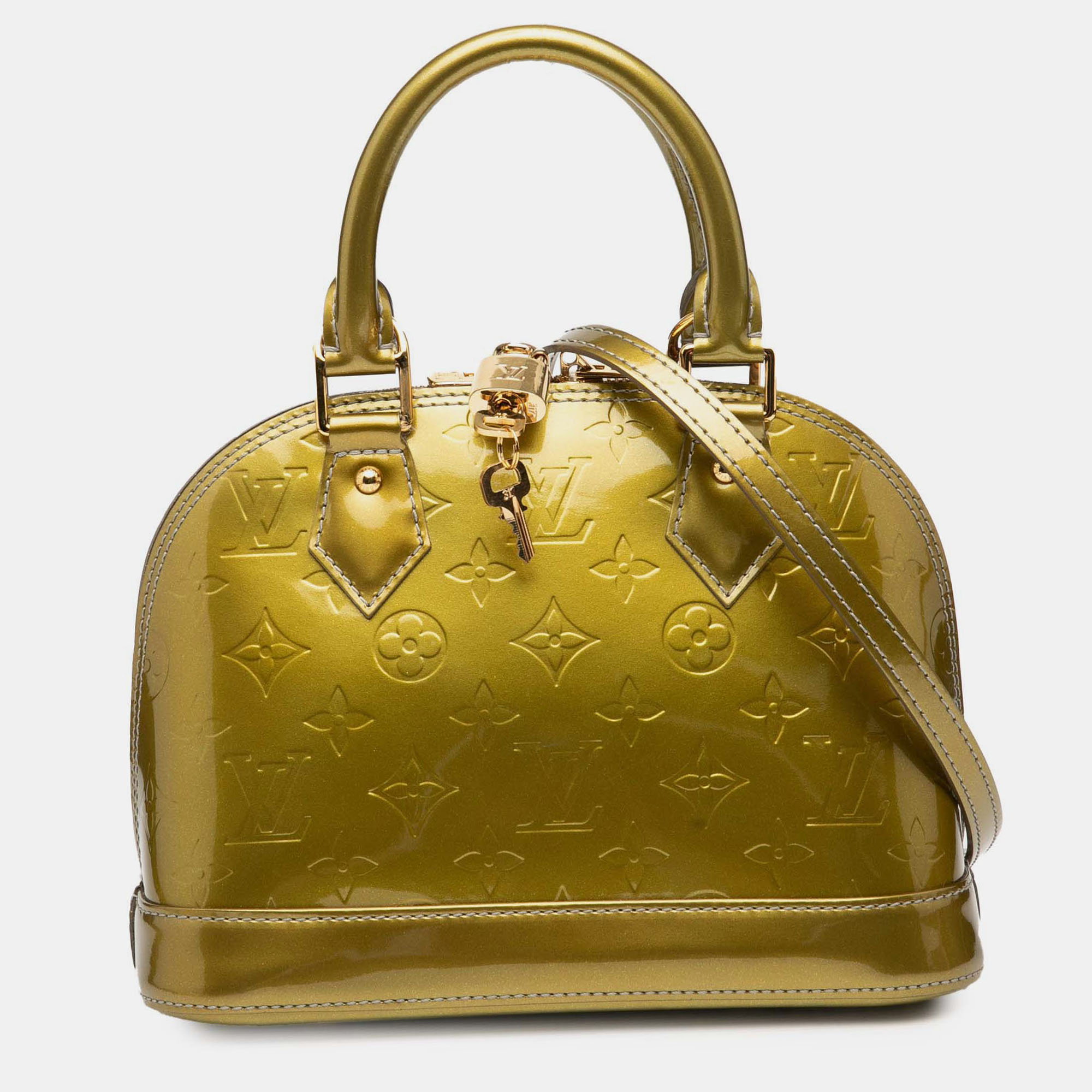 

Louis Vuitton Alma BB Monogram Vernis Top Handle Bag, Green