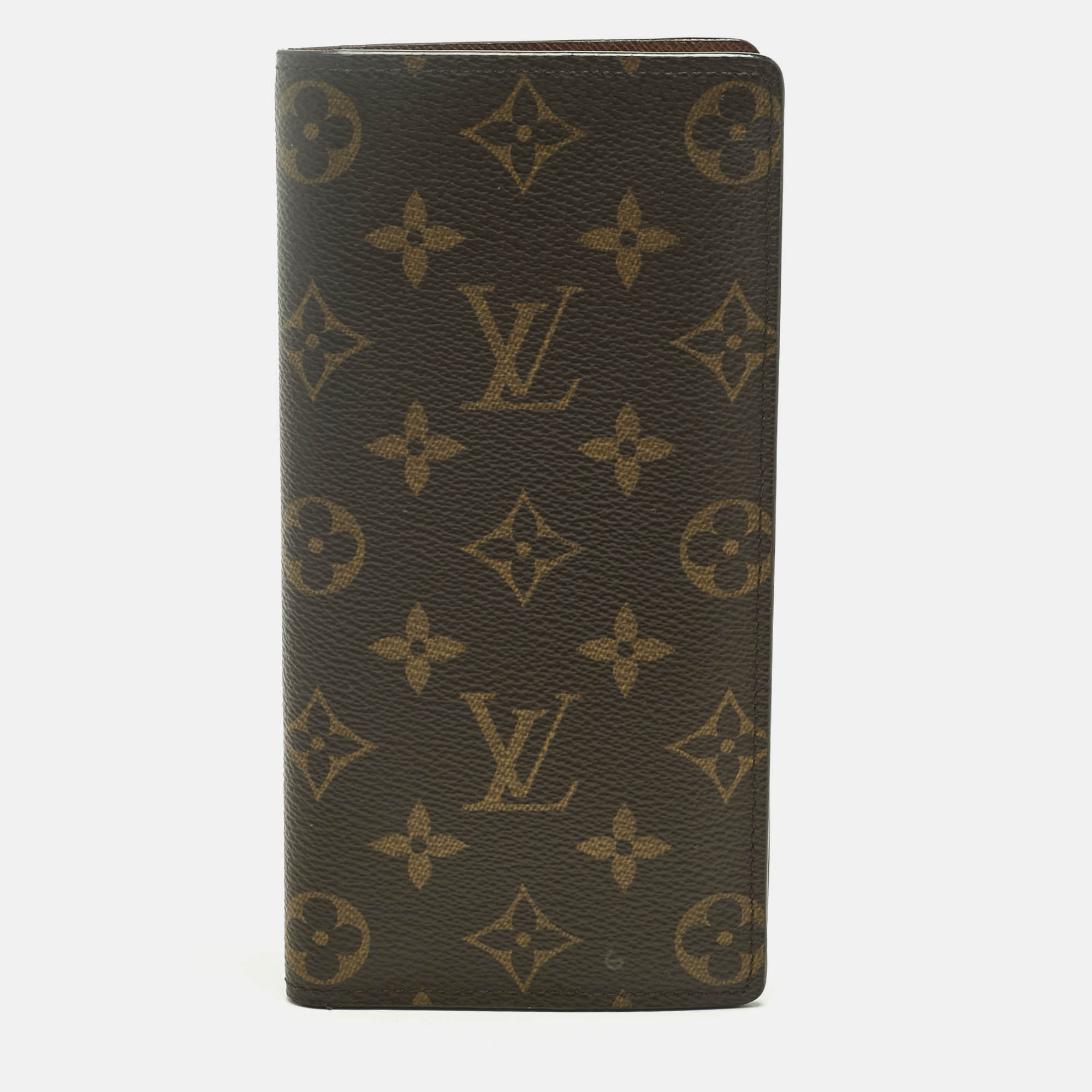 Pre-owned Louis Vuitton Monogram Canvas Brazza Wallet In Brown