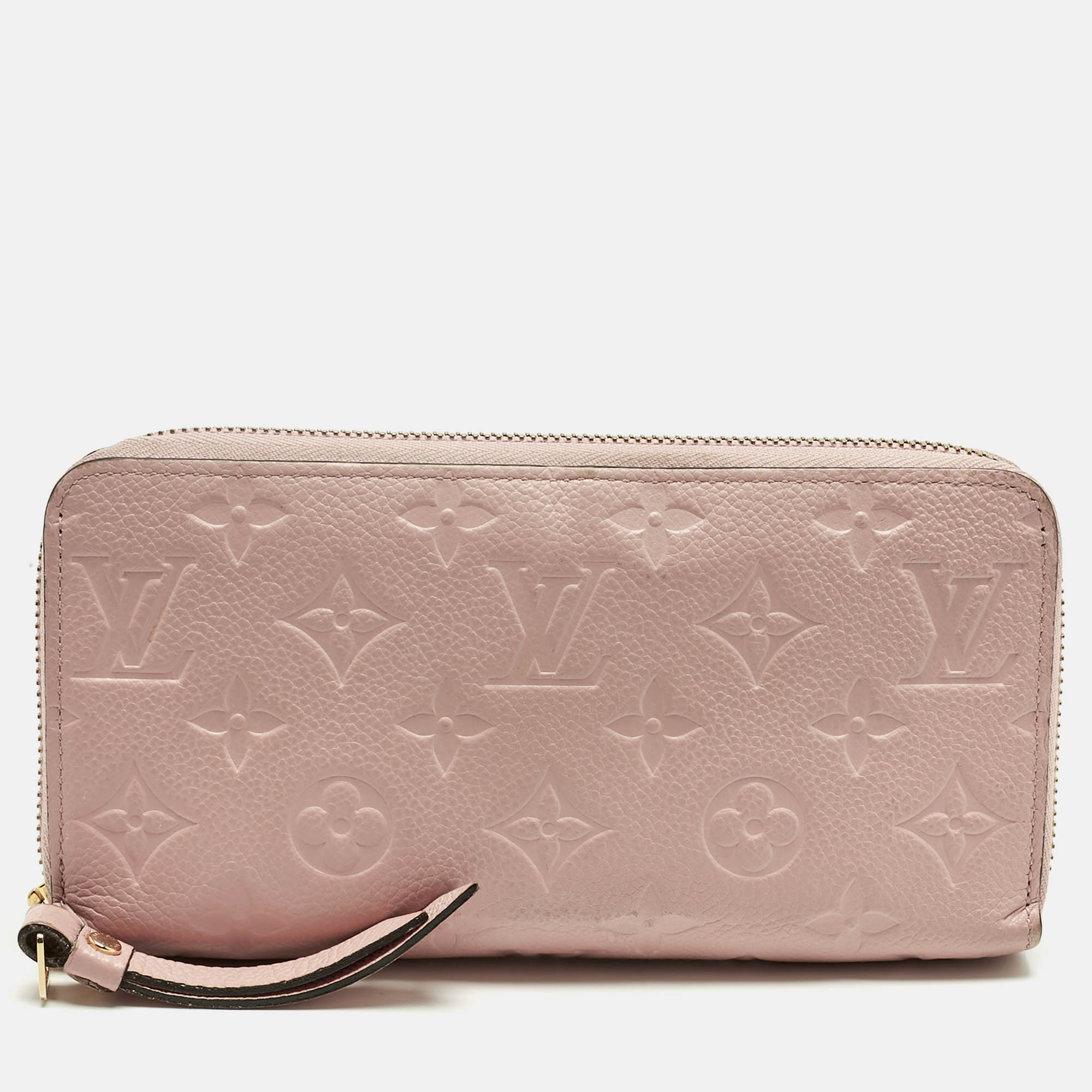 Click to view more detailed imagery on our partner's website Pre-owned Louis Vuitton Rose Poudre Monogram Empreinte Leather Zippy Wallet In Pink