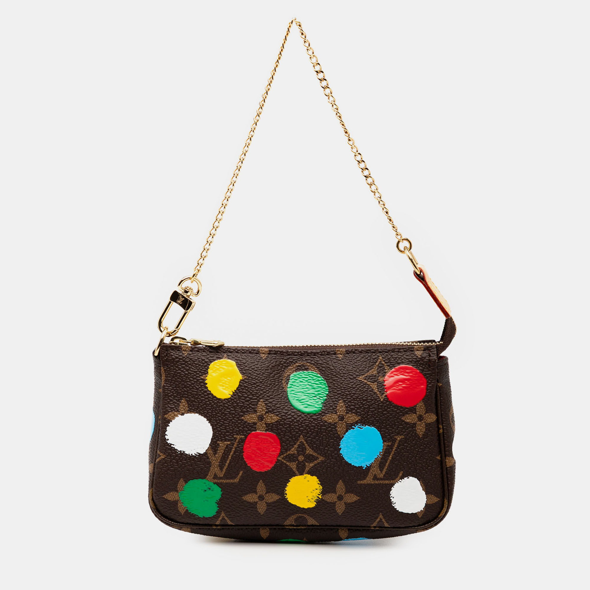 

Louis Vuitton Yayoi Kusama Monogram Painted Dots Mini Pochette Accessoires Brown Multicolor Monogram Canvas Bag